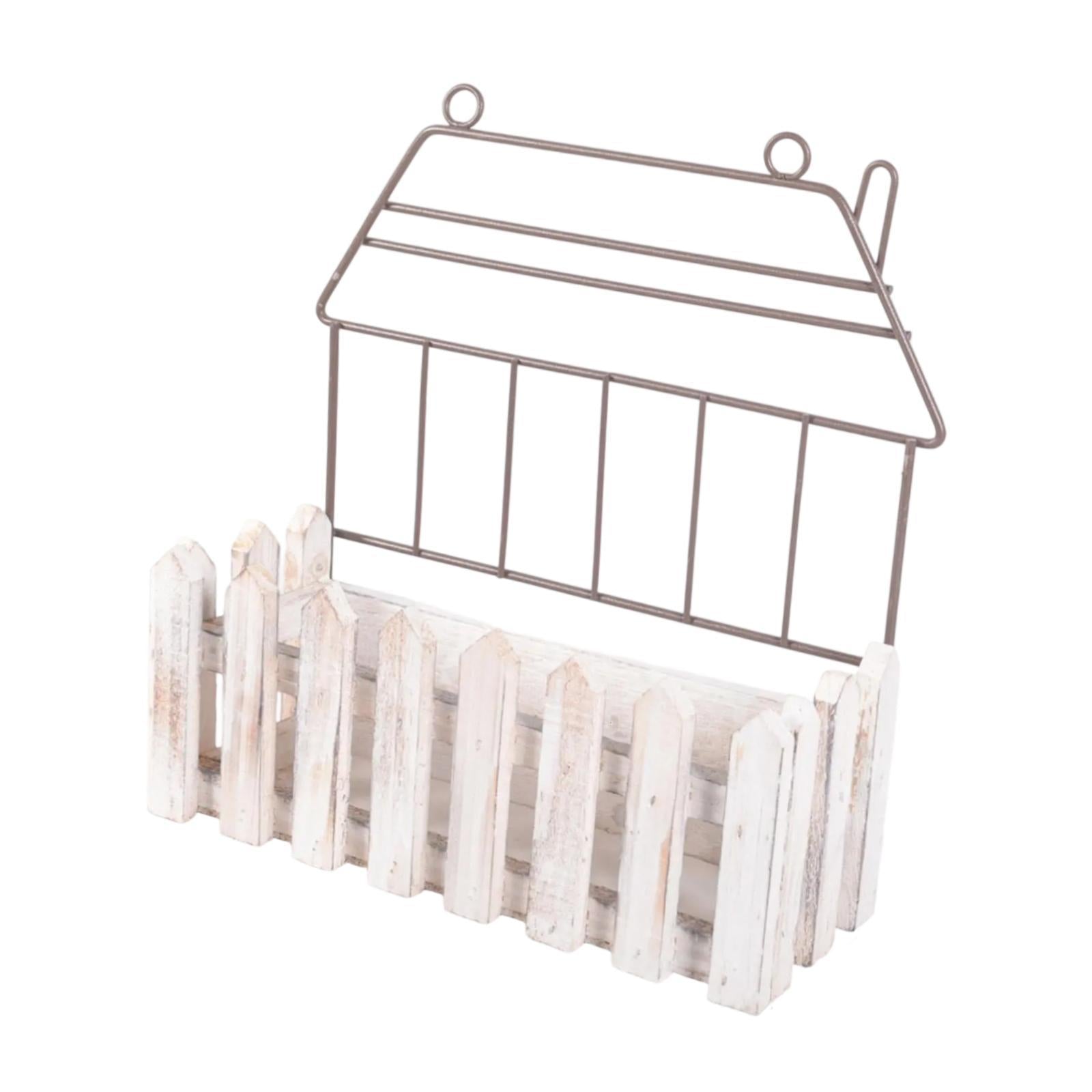 Flowerpot Stand Wire Storage Bin Hanging Wall Basket for Porch Patio Balcony 27cmx10.5cmx28.5cm