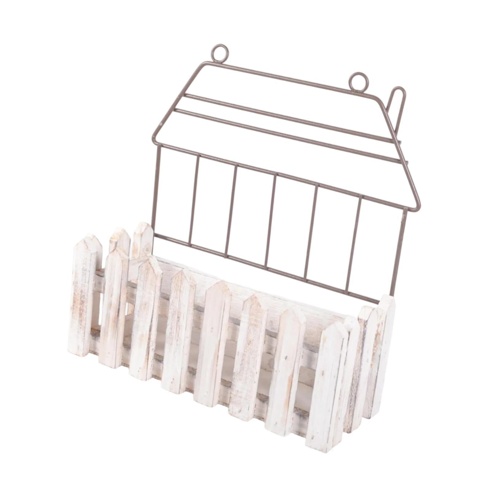 Flowerpot Stand Wire Storage Bin Hanging Wall Basket for Porch Patio Balcony 27cmx10.5cmx28.5cm