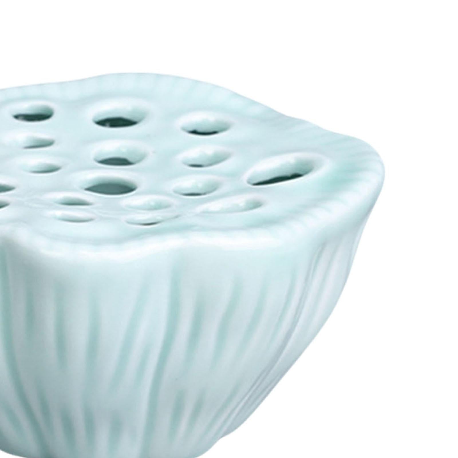 Lotus Pod Flower Arrangement Vase Floral Stem Holder for Bedroom Living Room Light Green