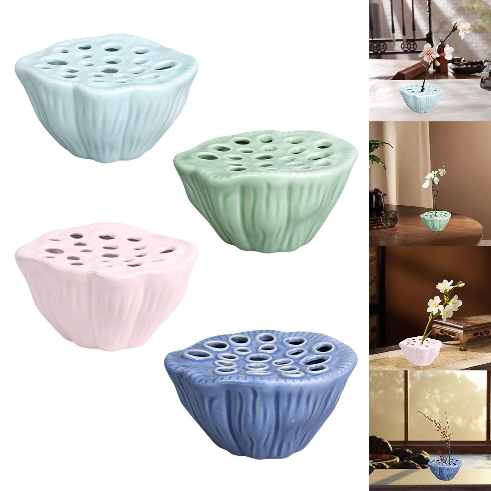Lotus Pod Flower Arrangement Vase Floral Stem Holder for Bedroom Living Room Light Green