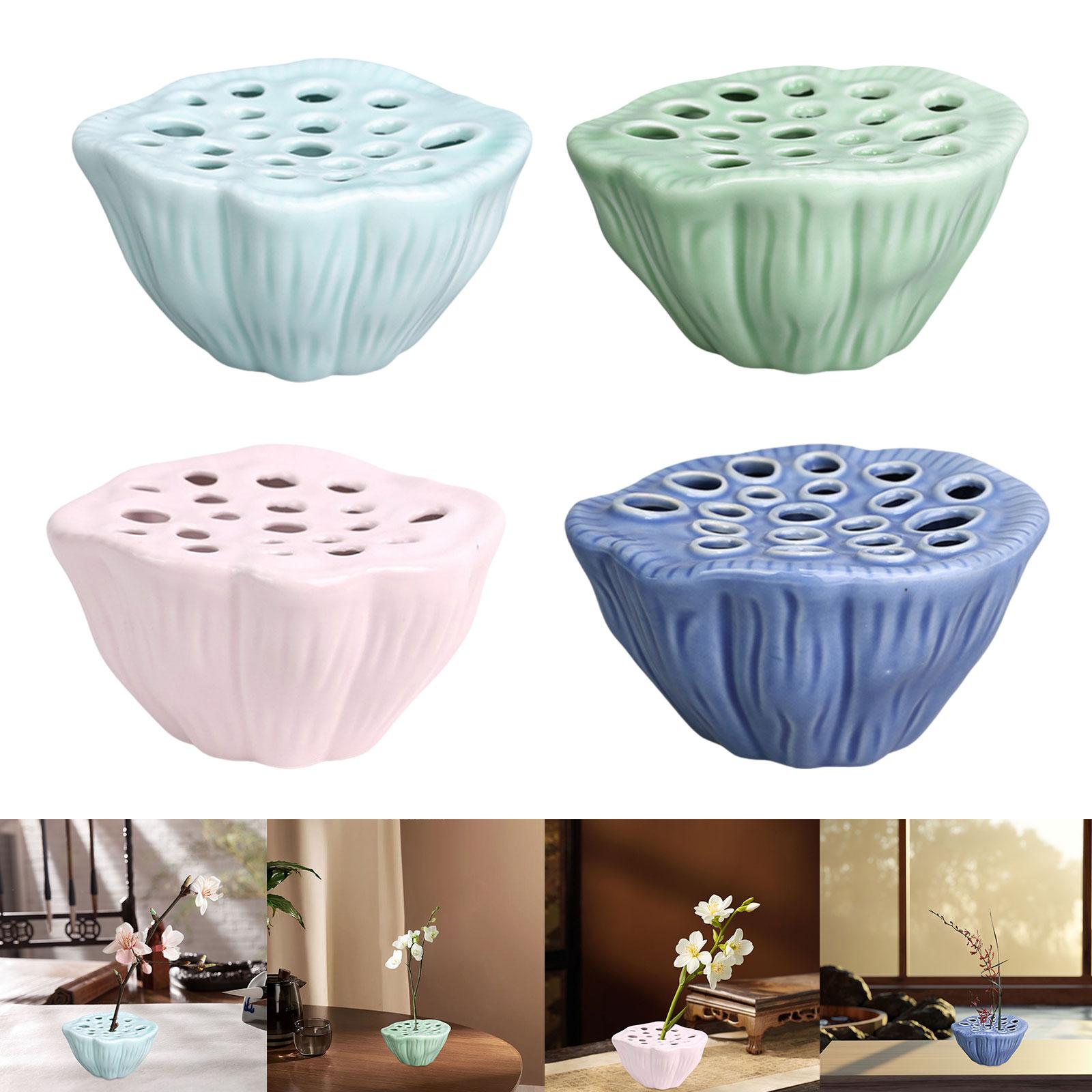Lotus Pod Flower Arrangement Vase Floral Stem Holder for Bedroom Living Room Light Green