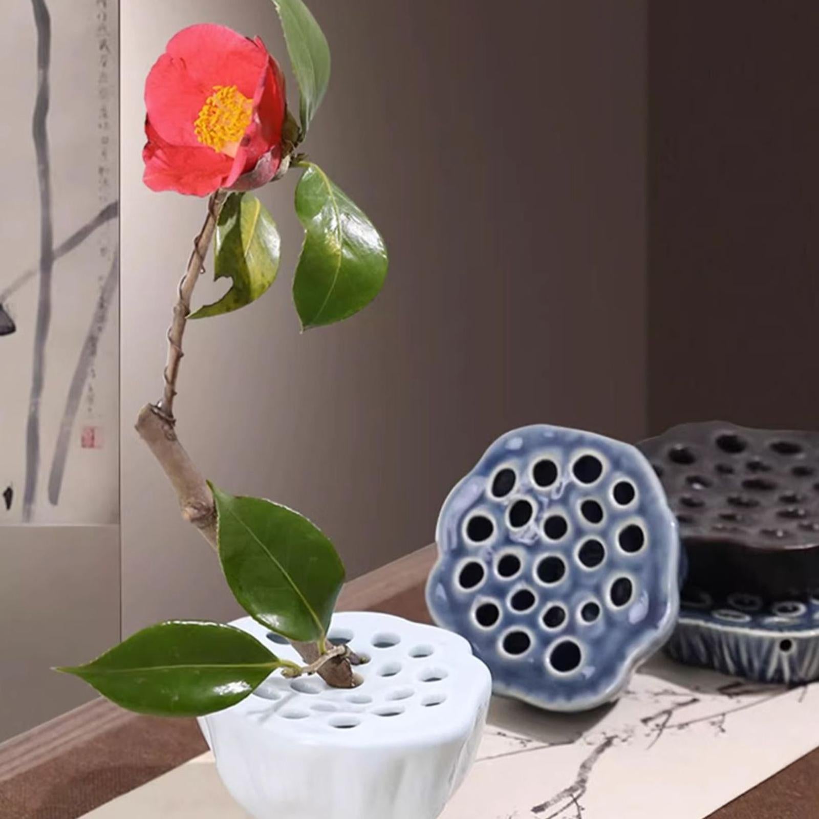 Lotus Pod Flower Arrangement Vase Floral Stem Holder for Bedroom Living Room Light Green