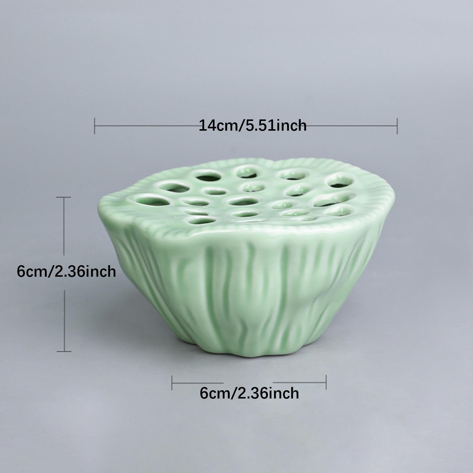 Lotus Pod Flower Arrangement Vase Floral Stem Holder for Bedroom Living Room Dark Green