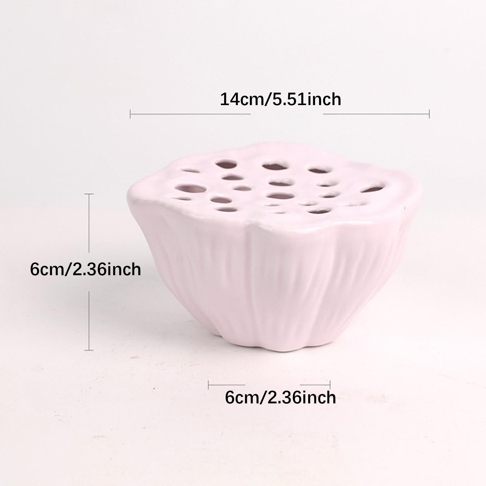 Lotus Pod Flower Arrangement Vase Floral Stem Holder for Bedroom Living Room Pink