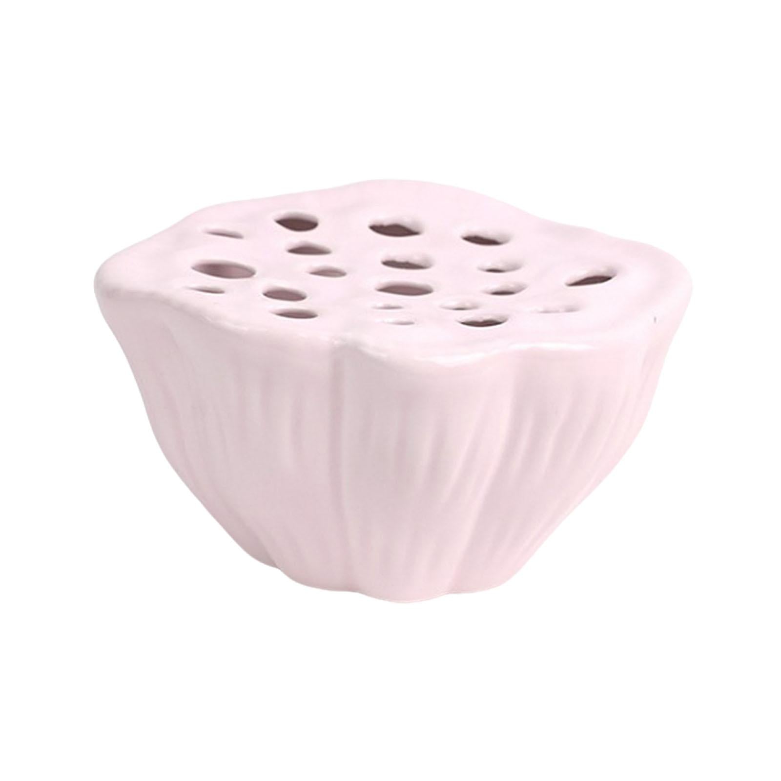Lotus Pod Flower Arrangement Vase Floral Stem Holder for Bedroom Living Room Pink