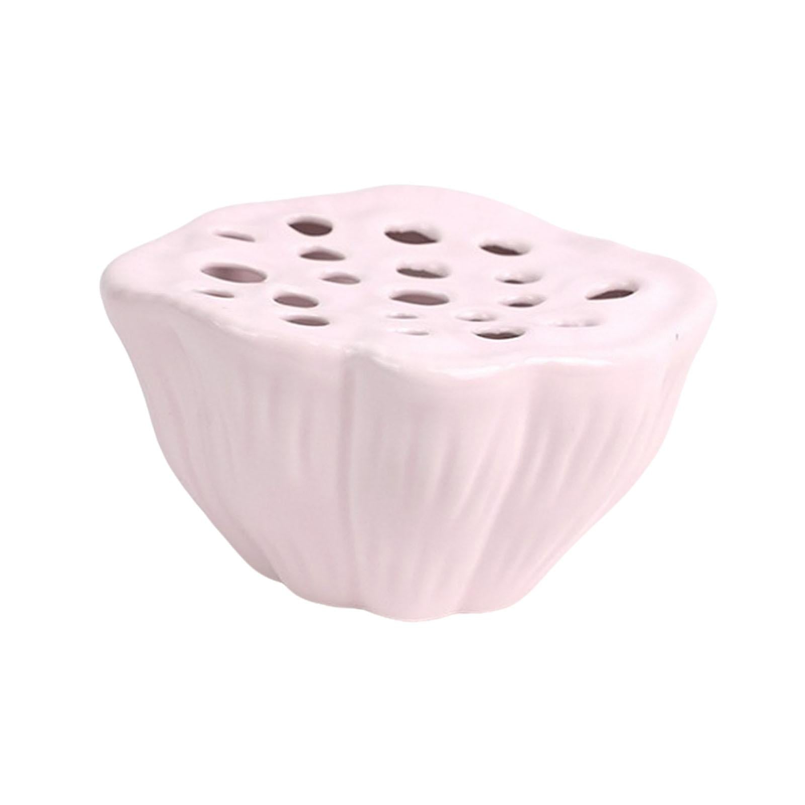 Lotus Pod Flower Arrangement Vase Floral Stem Holder for Bedroom Living Room Pink