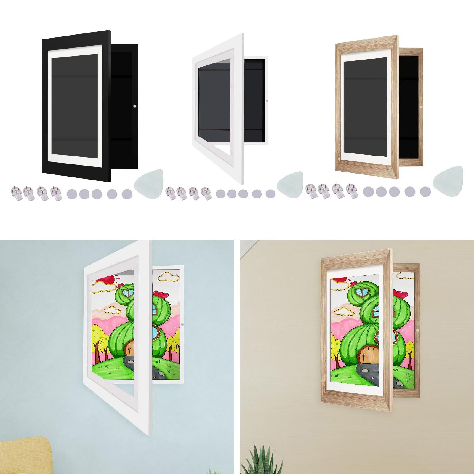 8K Kids Art Display Frame Accessory for Certificates Documents Picture Frame Black Frame