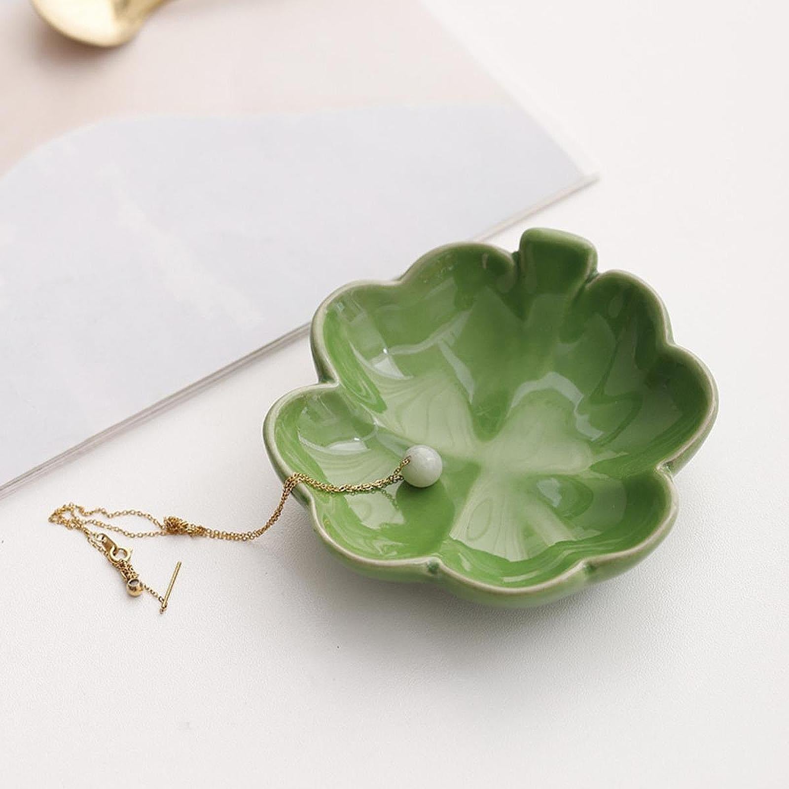 Ceramic Tray Multifunctional Decorative Plate Rings Dish Holder Trinket Dish