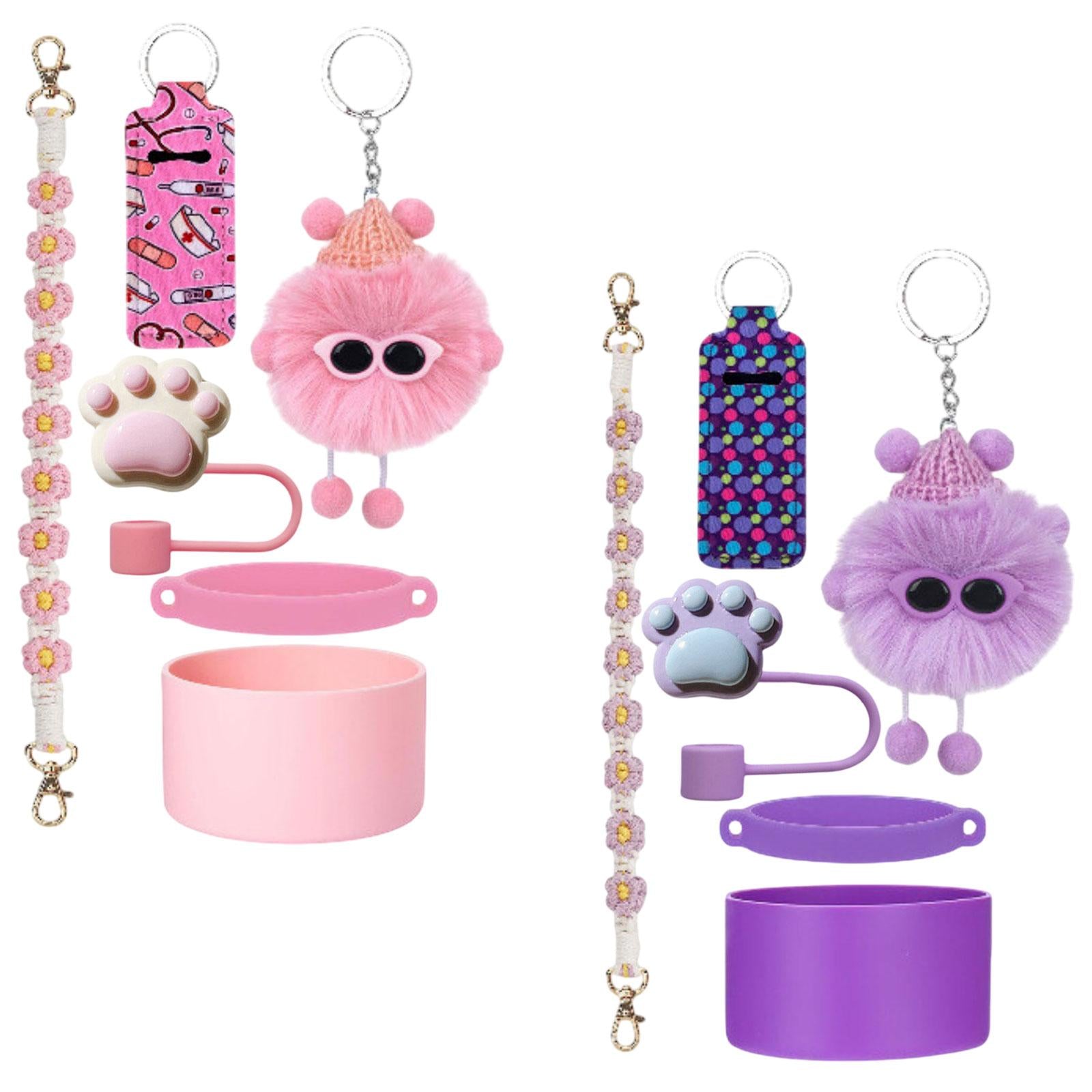 Cup Accessories Set Dustproof Home Multifunctional Professional Straw Topper Pink