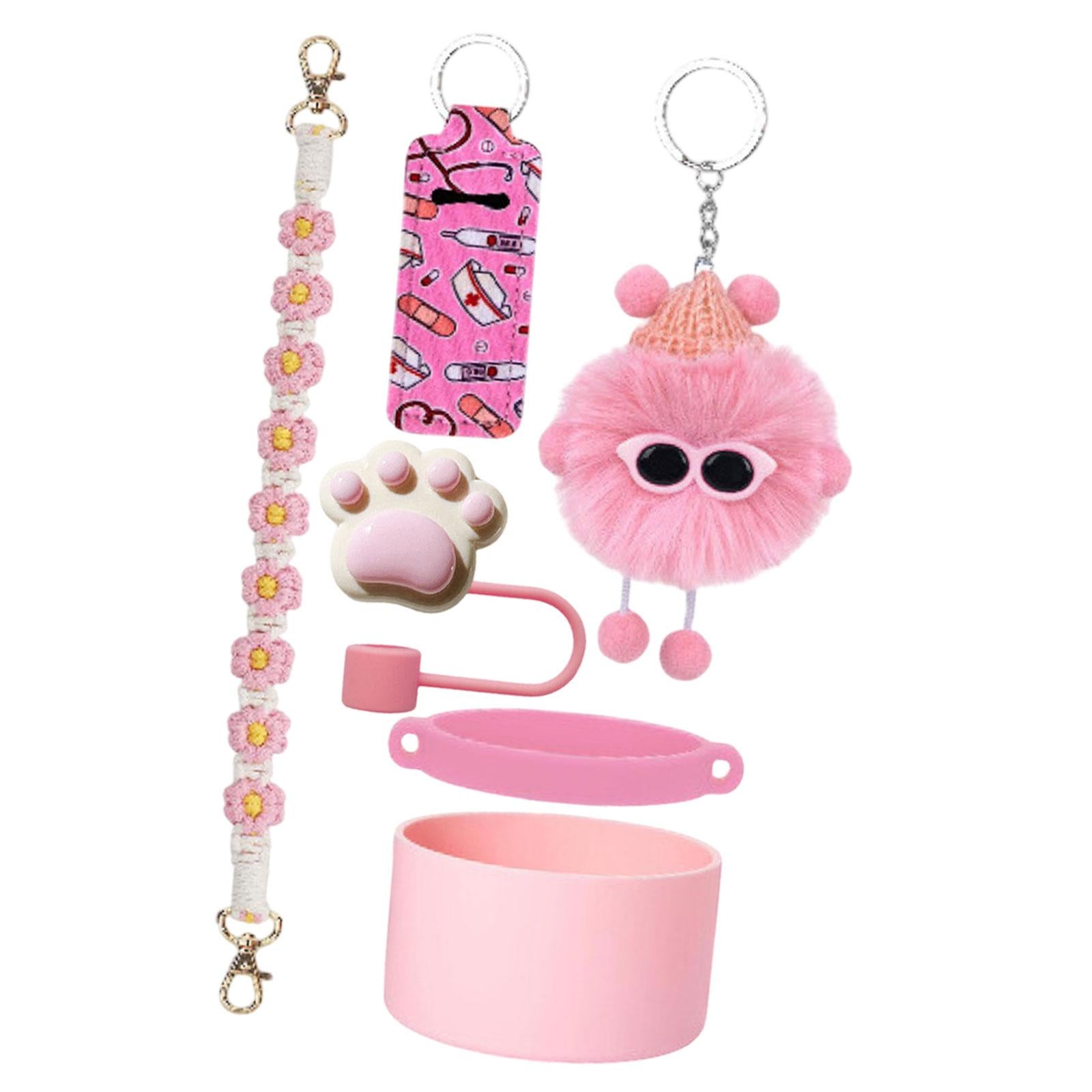 Cup Accessories Set Dustproof Home Multifunctional Professional Straw Topper Pink
