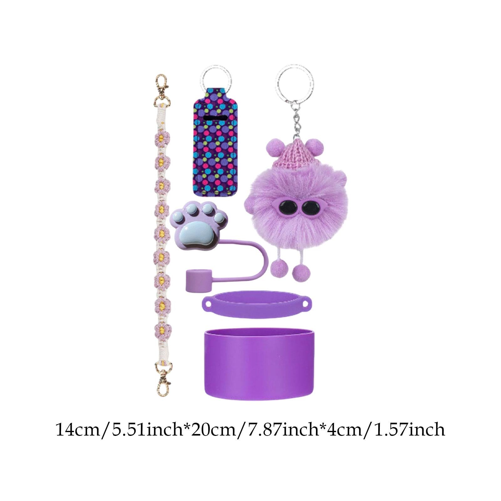 Cup Accessories Set Dustproof Home Multifunctional Professional Straw Topper Purple