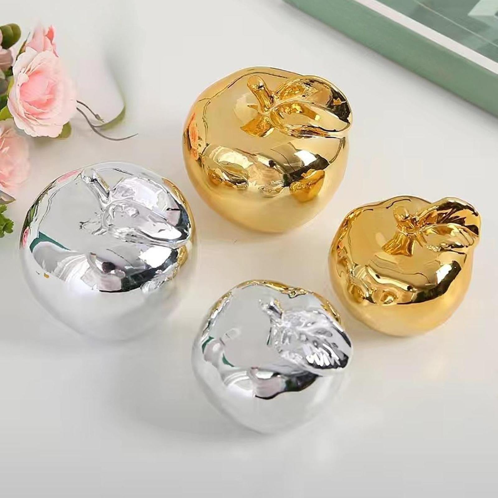 Fruit Sculpture Delicate Collection Ornament for Restaurants Offices Porches S Golden