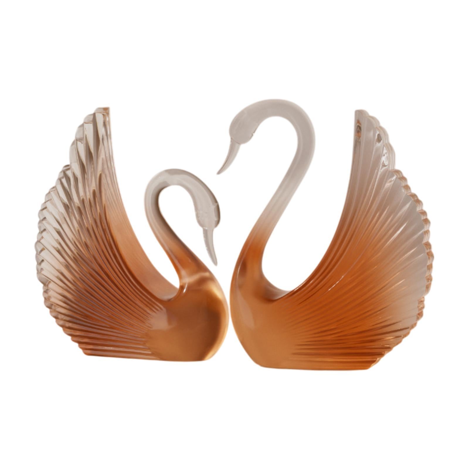 Swan Statue Decorative Crafts Realistic Figurine for Party Living Room Shelf Orange