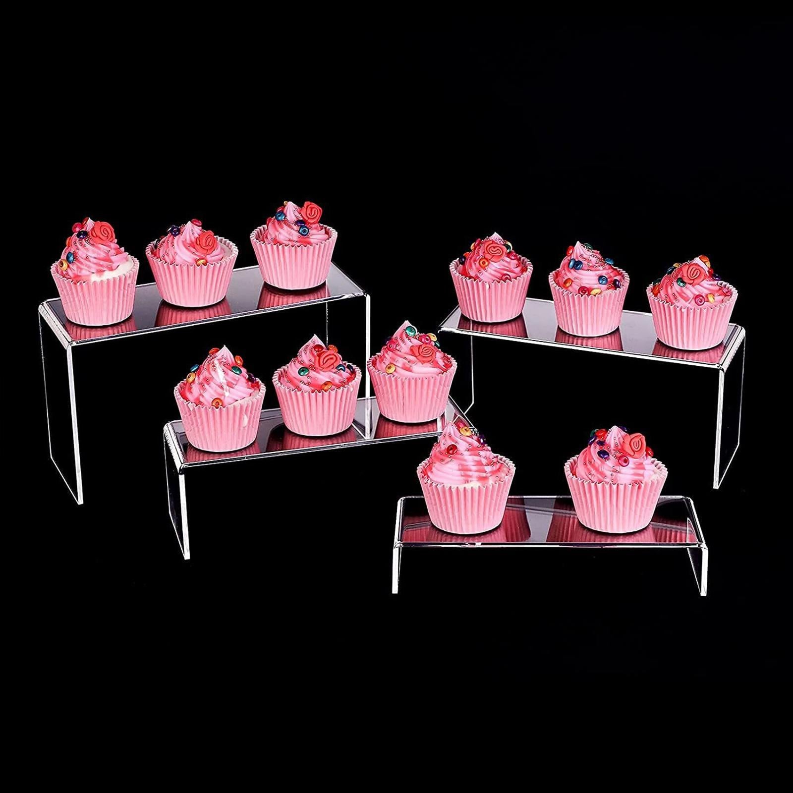6Pcs Acrylic Display Riser Dessert Table Display Set for Collectibles Party