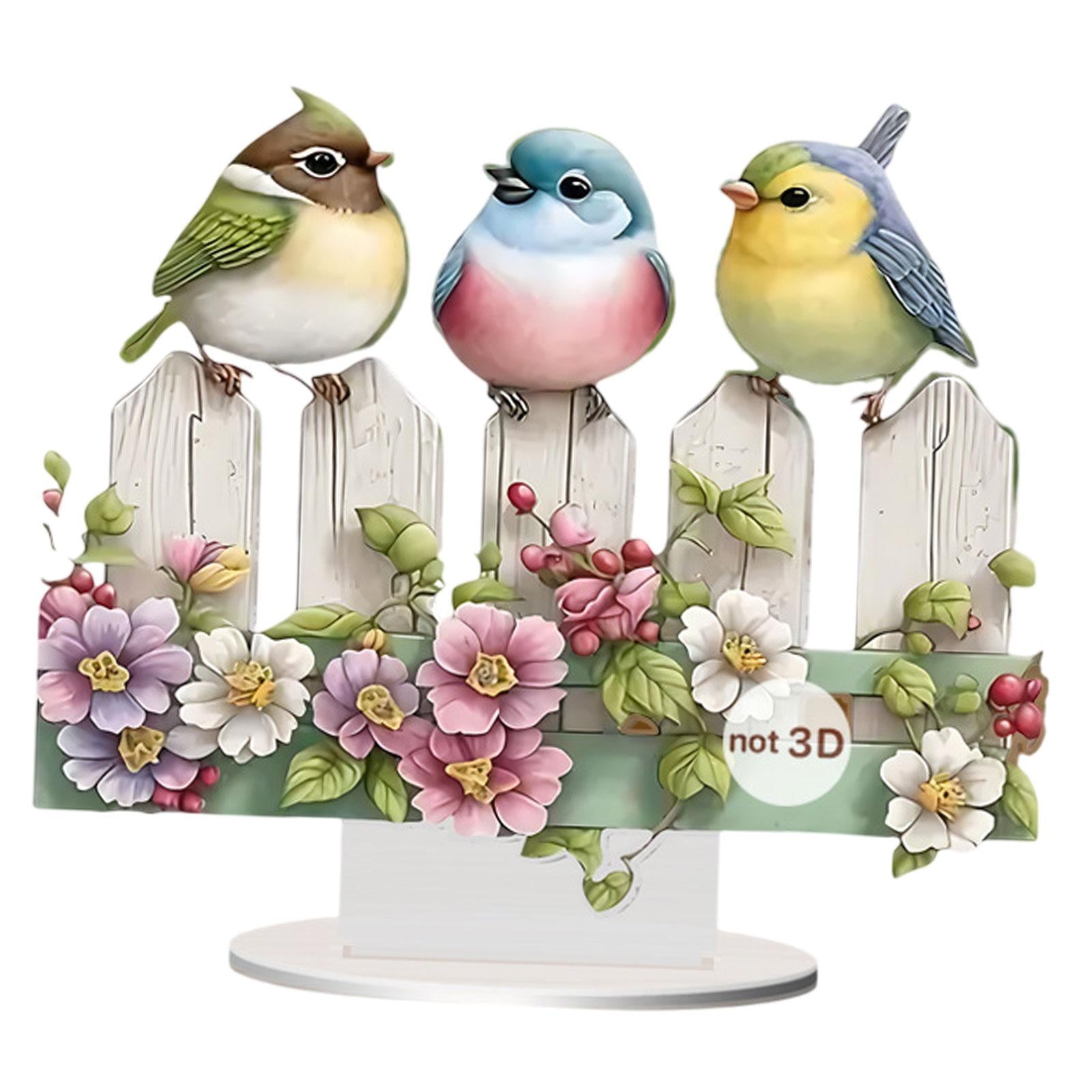 Acrylic Birds Decor Unique Table Decoration for Fireplace Display Shelf Home