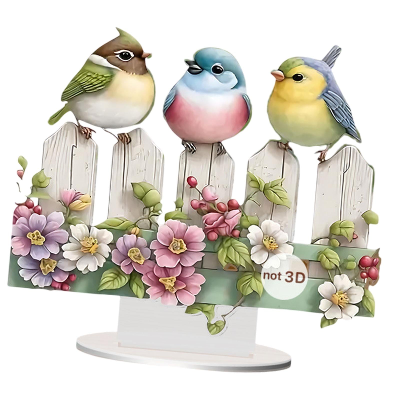 Acrylic Birds Decor Unique Table Decoration for Fireplace Display Shelf Home