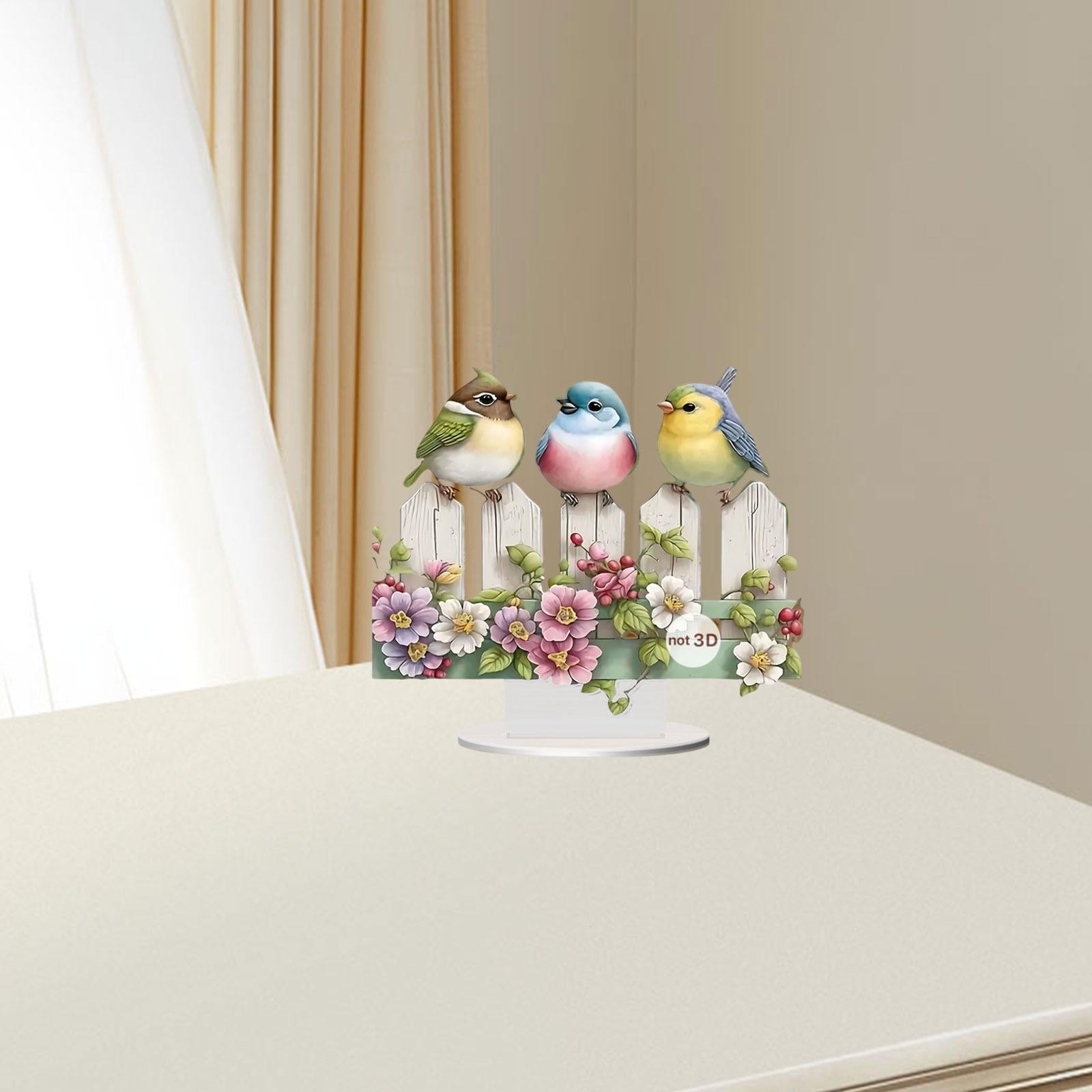 Acrylic Birds Decor Unique Table Decoration for Fireplace Display Shelf Home