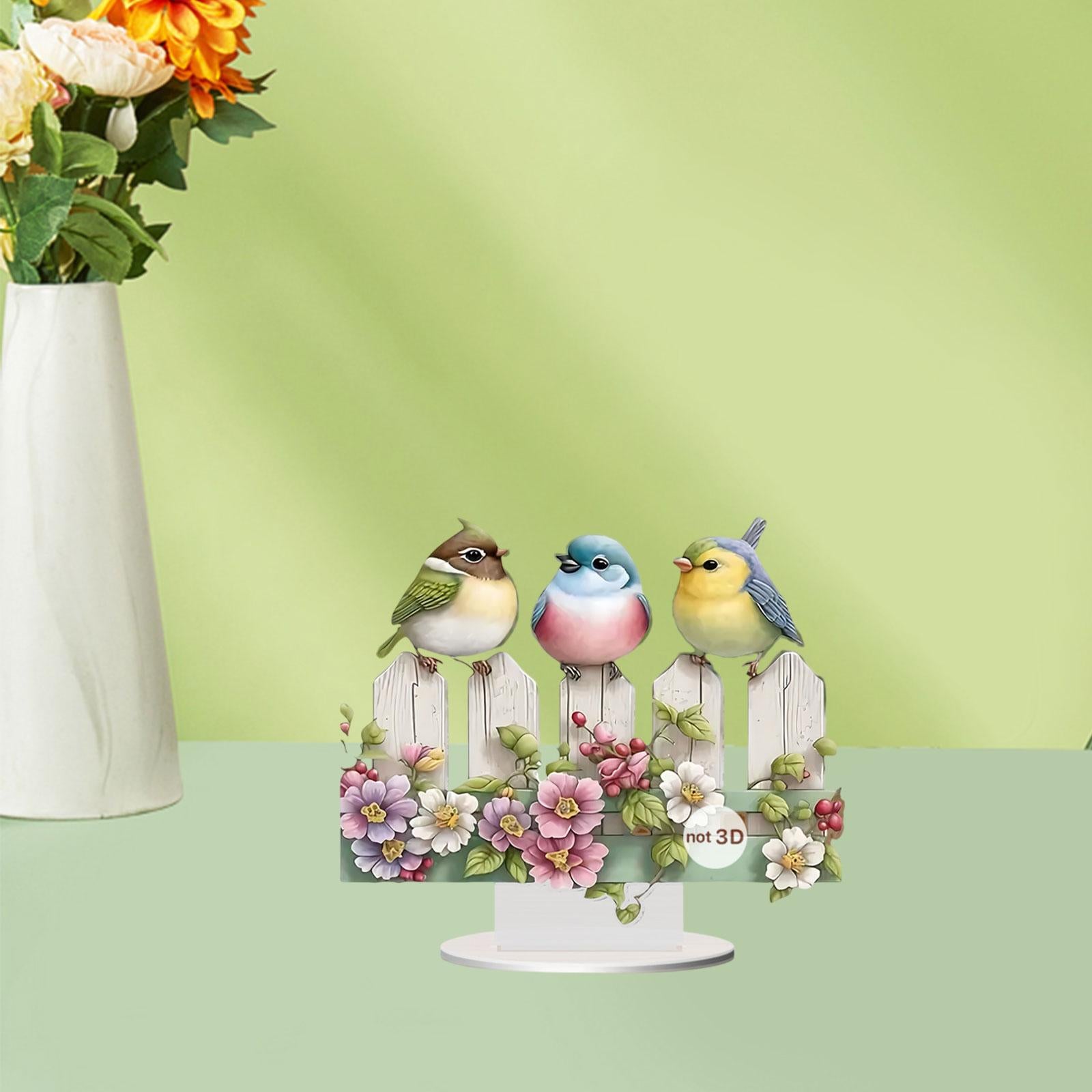 Acrylic Birds Decor Unique Table Decoration for Fireplace Display Shelf Home
