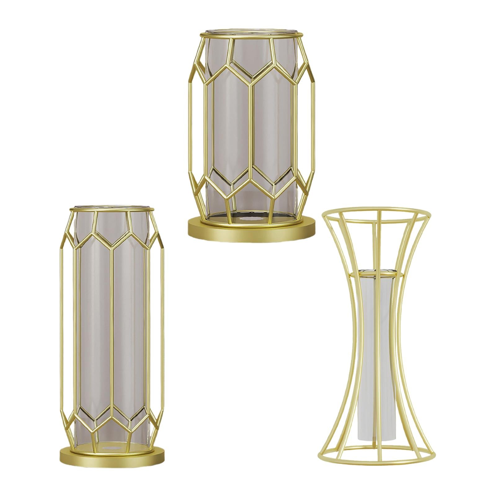 Glass Flower Vase Aesthetic Tabletop Ornament for Bedroom Dining Table Party Small Rhombus