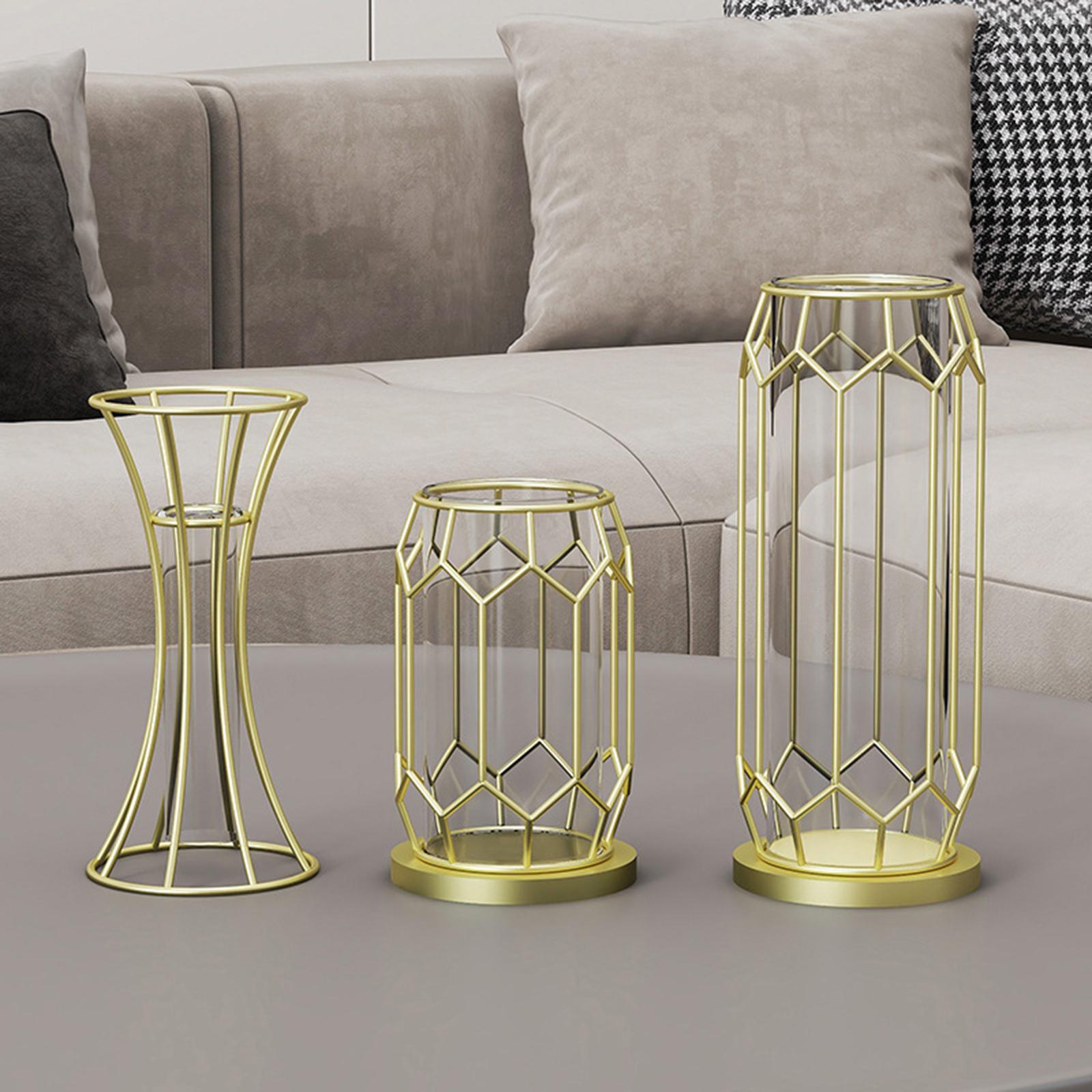Glass Flower Vase Aesthetic Tabletop Ornament for Bedroom Dining Table Party Small Rhombus