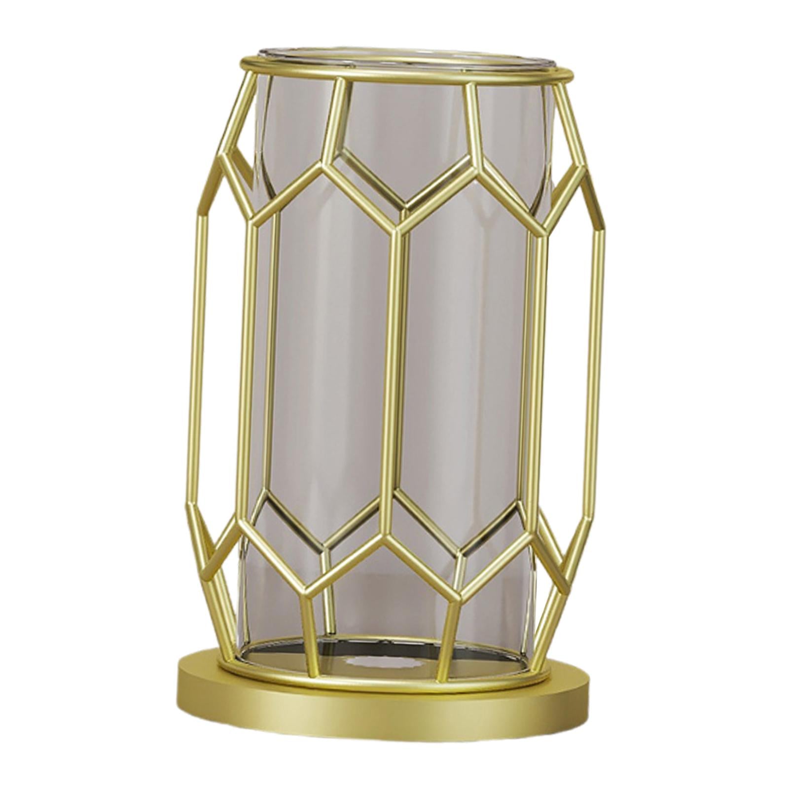 Glass Flower Vase Aesthetic Tabletop Ornament for Bedroom Dining Table Party Small Rhombus