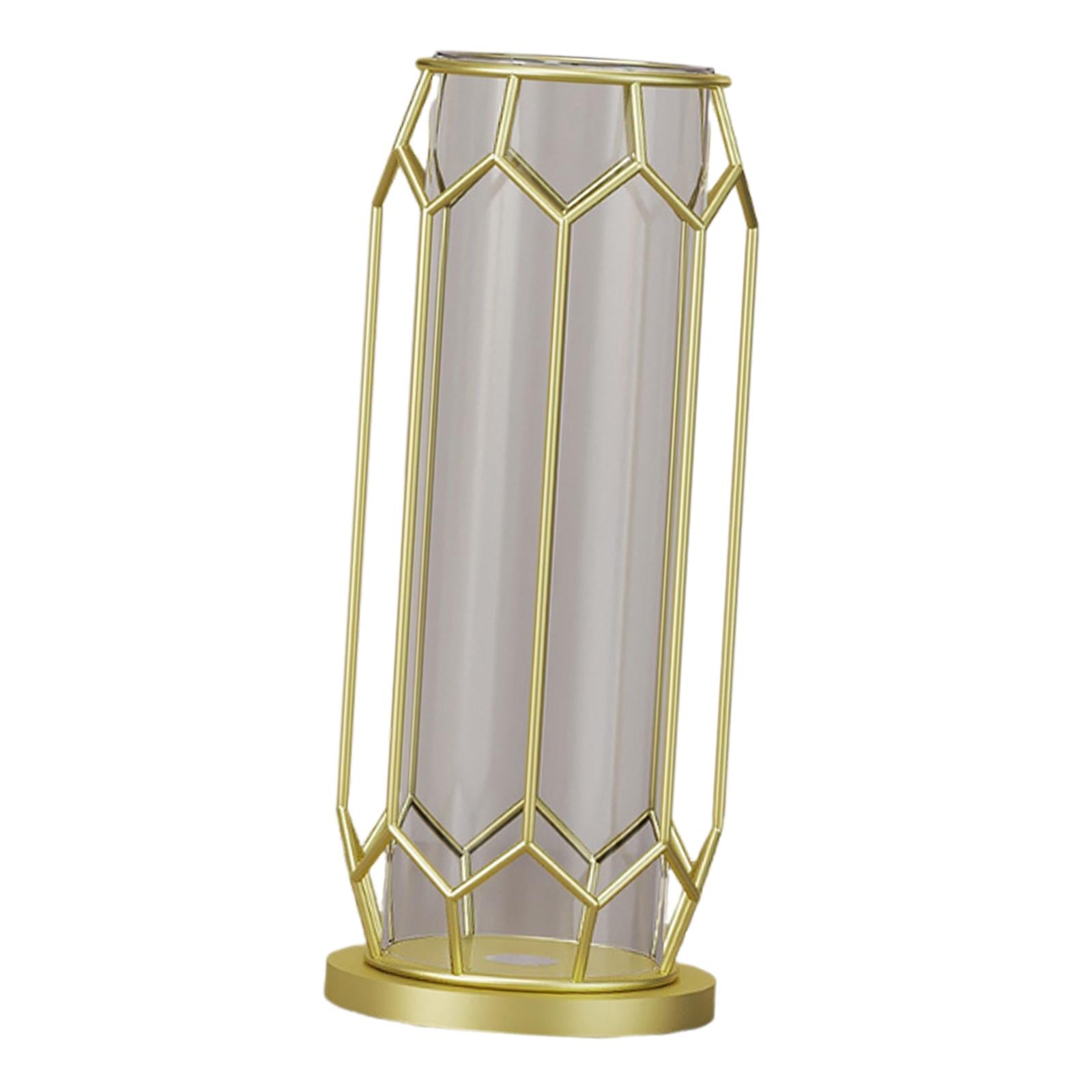 Glass Flower Vase Aesthetic Tabletop Ornament for Bedroom Dining Table Party Large Rhombus