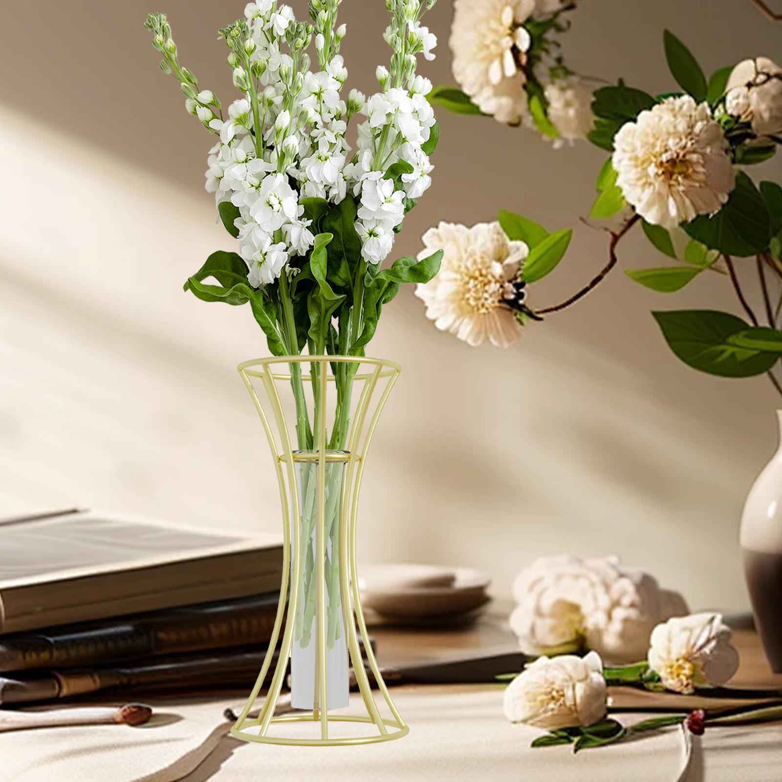 Glass Flower Vase Aesthetic Tabletop Ornament for Bedroom Dining Table Party Funnel Shaped