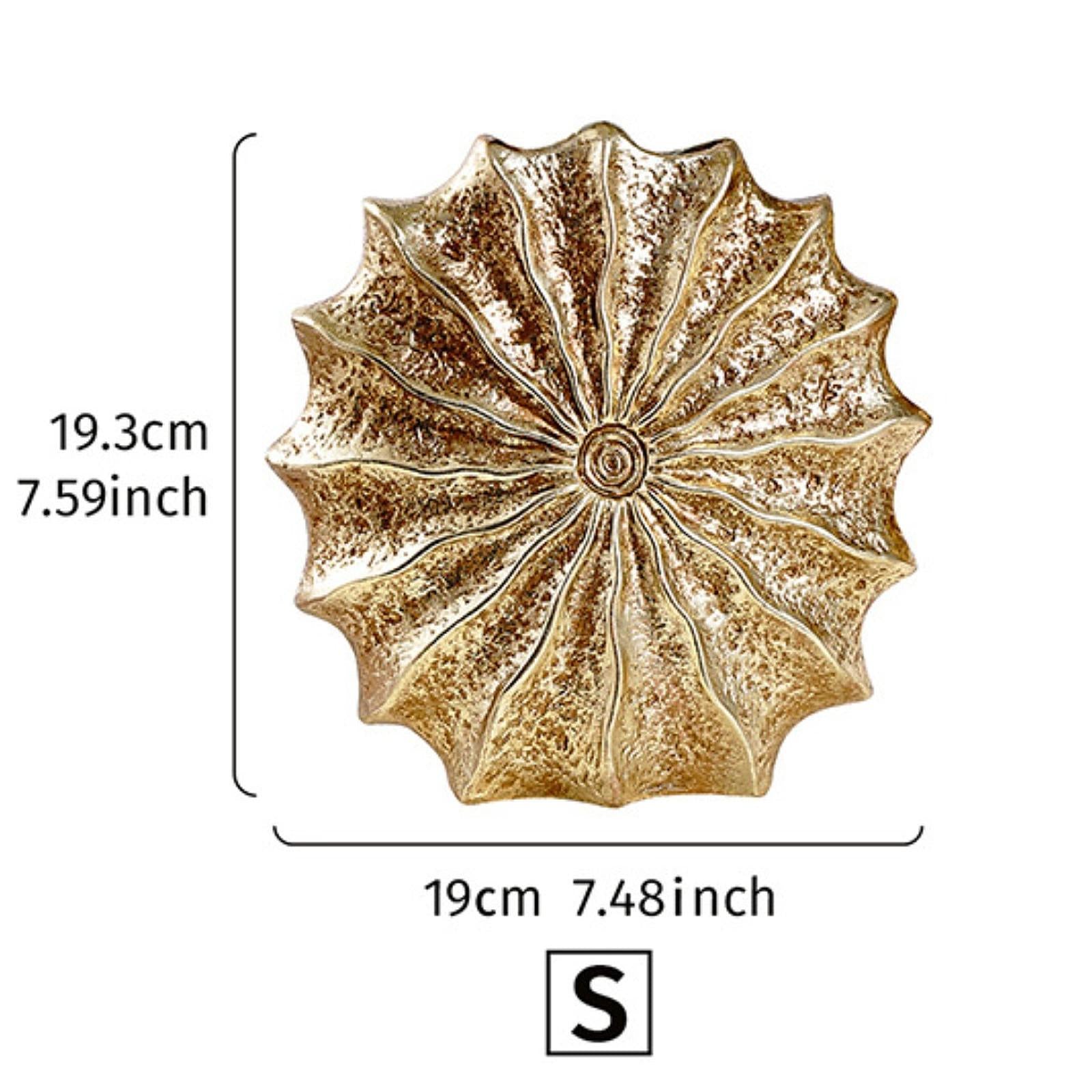 Conch Flower Vase Retro Tabletop Ornament for Dining Table Living Room Party Gold Small