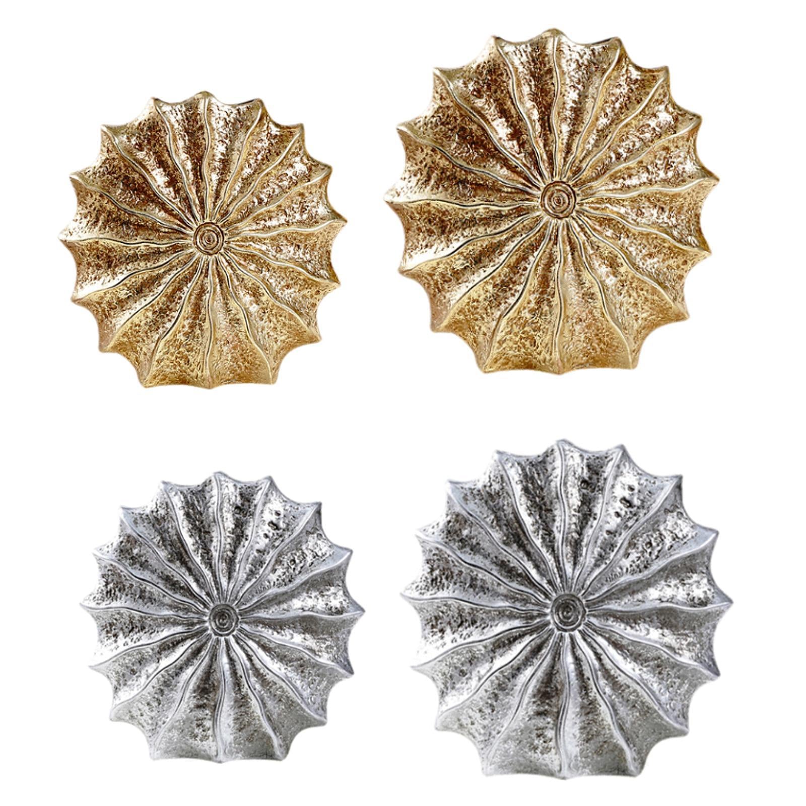 Conch Flower Vase Retro Tabletop Ornament for Dining Table Living Room Party Gold Small