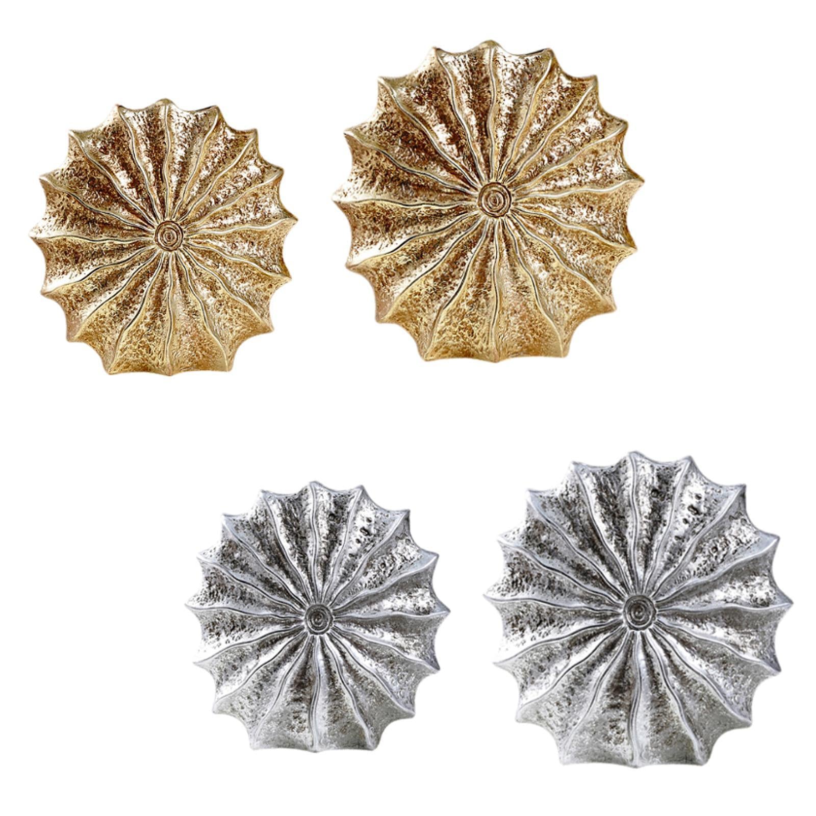 Conch Flower Vase Retro Tabletop Ornament for Dining Table Living Room Party Gold Small