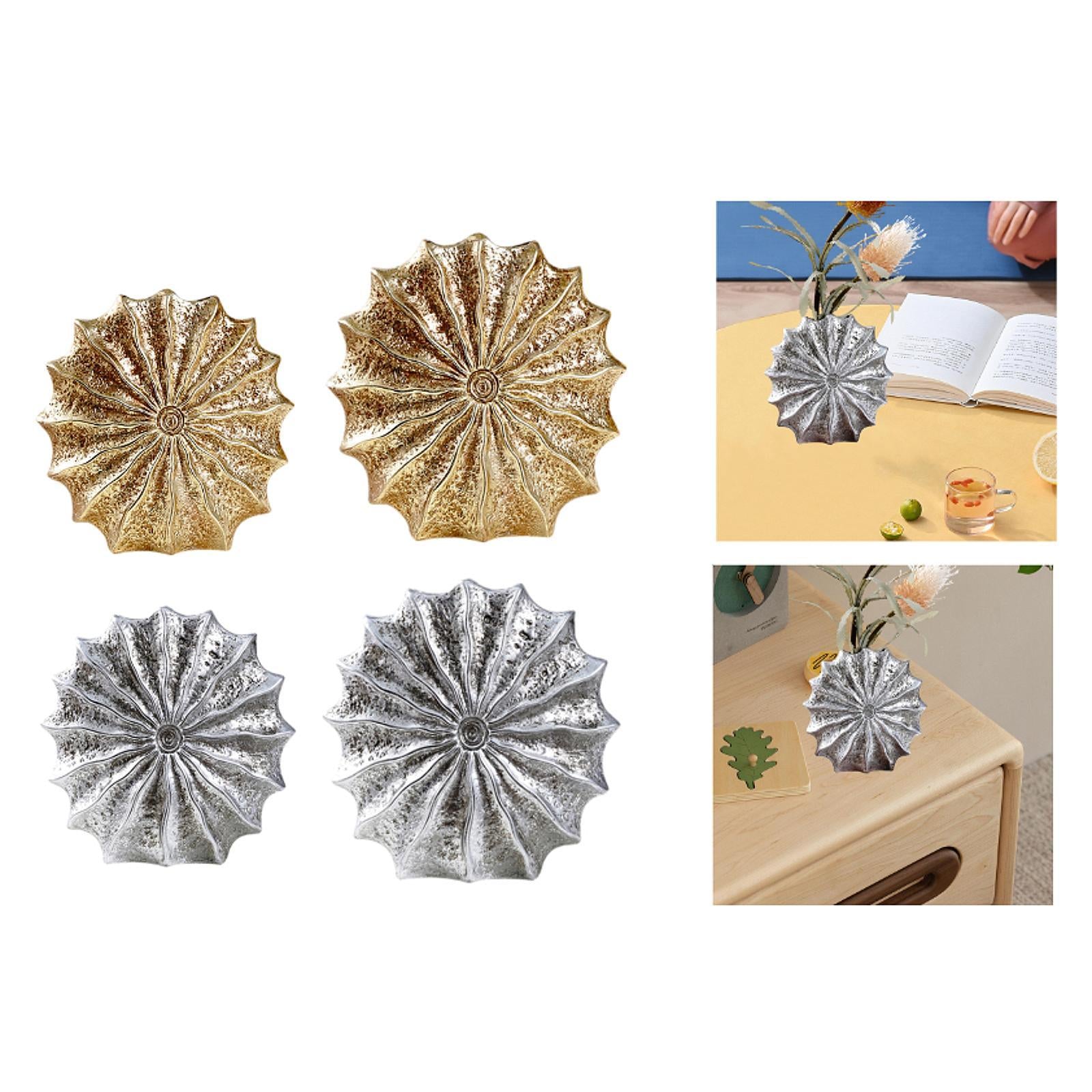 Conch Flower Vase Retro Tabletop Ornament for Dining Table Living Room Party Gold Small