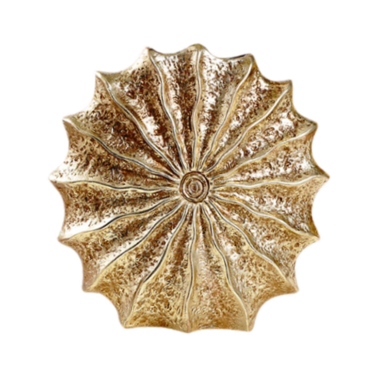 Conch Flower Vase Retro Tabletop Ornament for Dining Table Living Room Party Gold Large