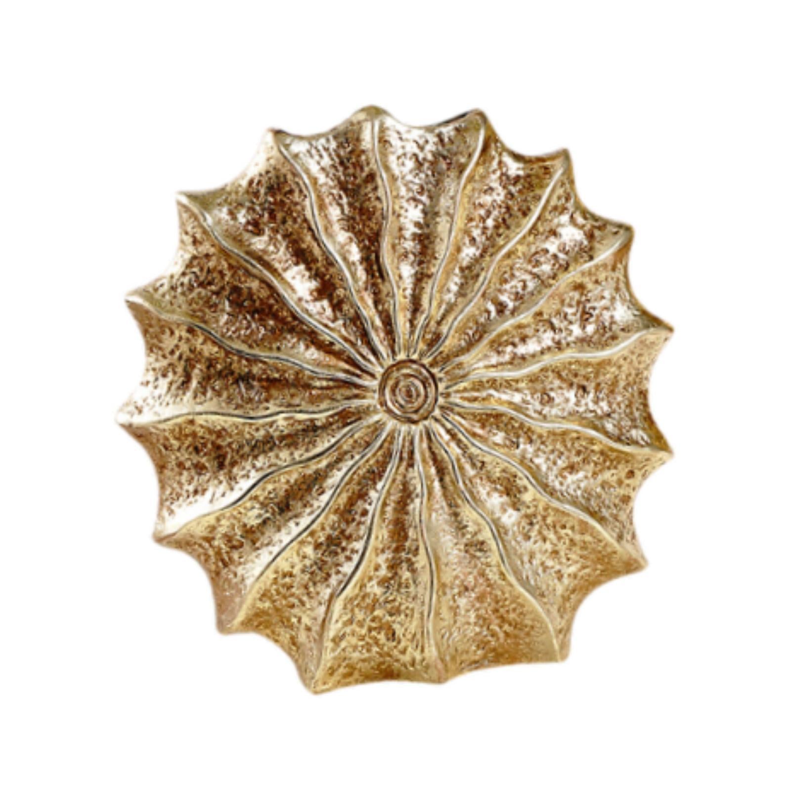 Conch Flower Vase Retro Tabletop Ornament for Dining Table Living Room Party Gold Large