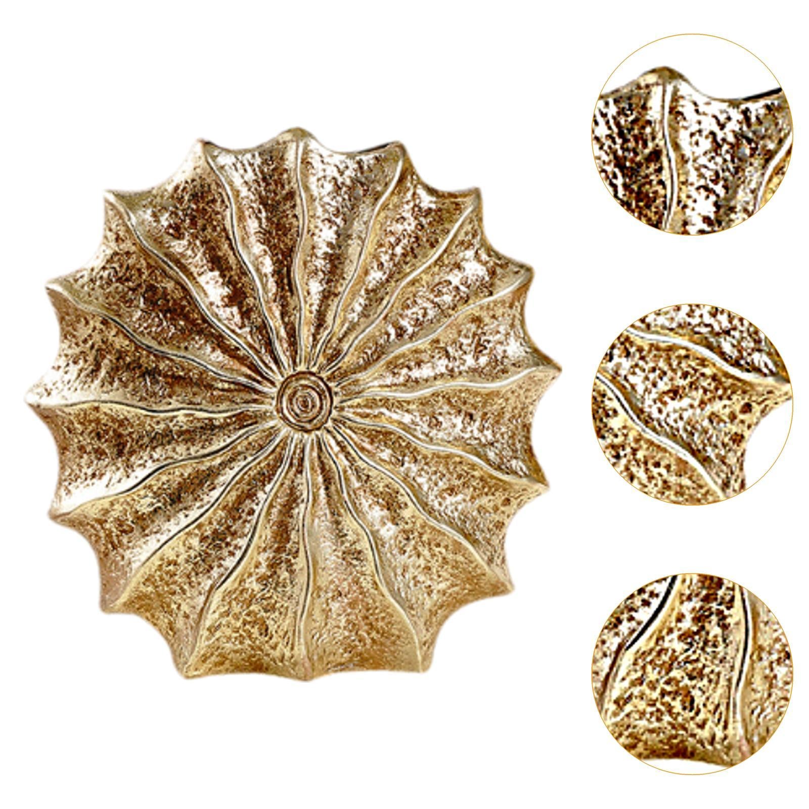 Conch Flower Vase Retro Tabletop Ornament for Dining Table Living Room Party Gold Large