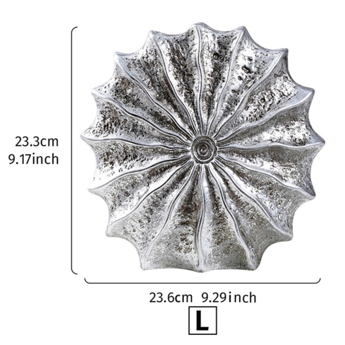 Conch Flower Vase Retro Tabletop Ornament for Dining Table Living Room Party Silver Large