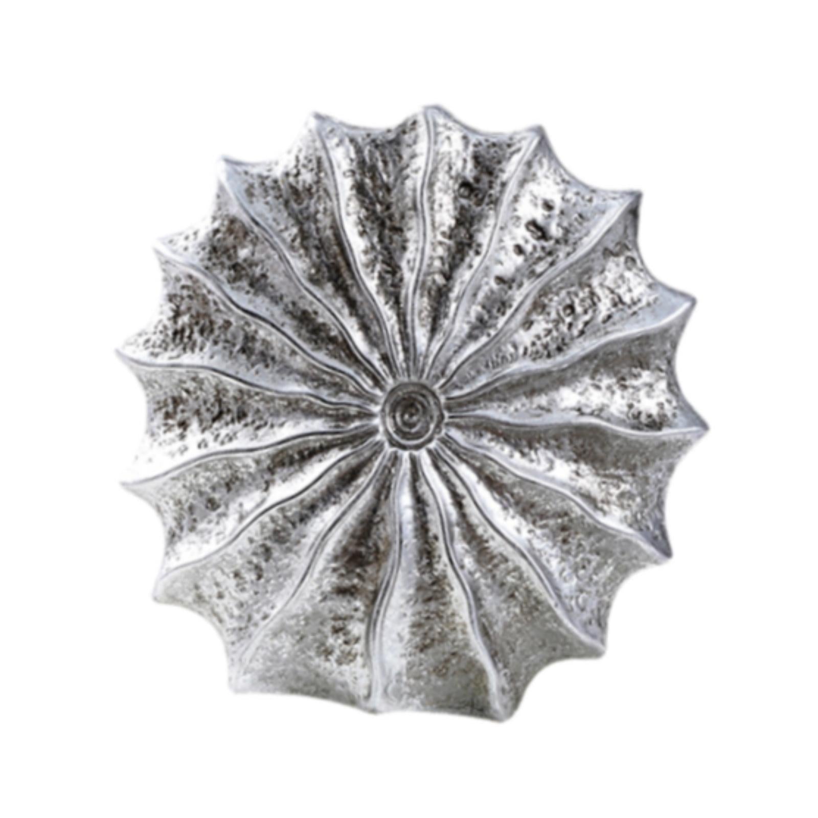 Conch Flower Vase Retro Tabletop Ornament for Dining Table Living Room Party Silver Large