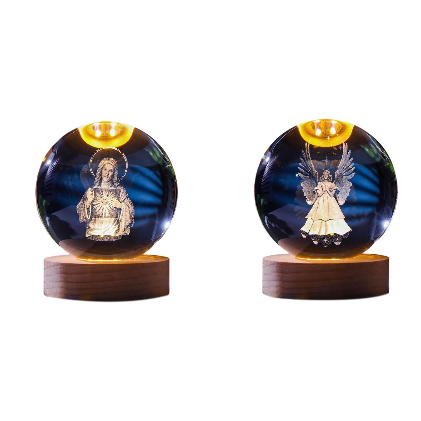 Clear Ball Night Light Novelty Table Ornament for Desk Bedroom Birthday Gift Women