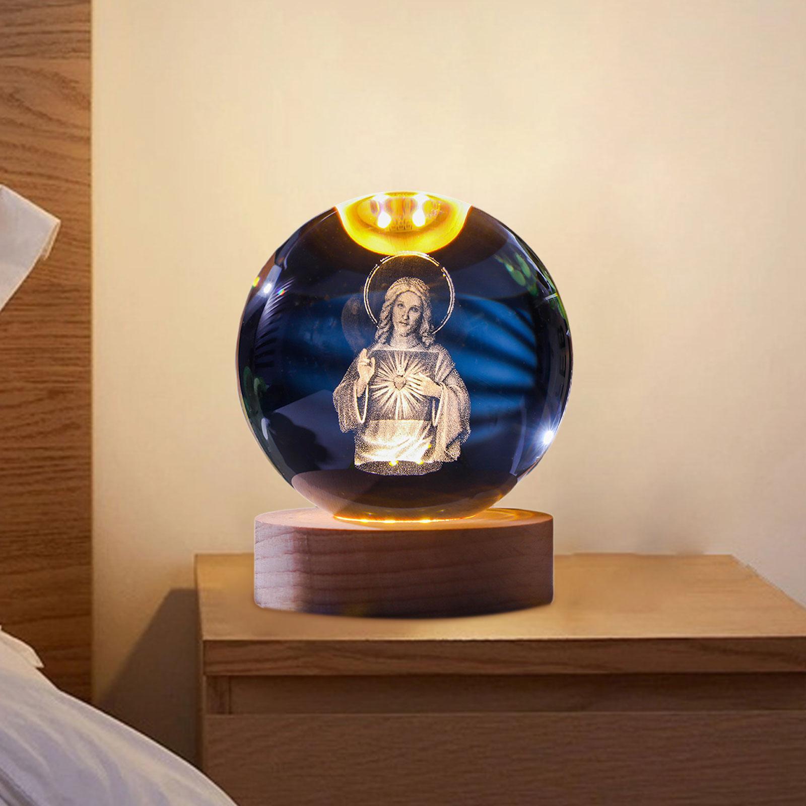 Clear Ball Night Light Novelty Table Ornament for Desk Bedroom Birthday Gift Women