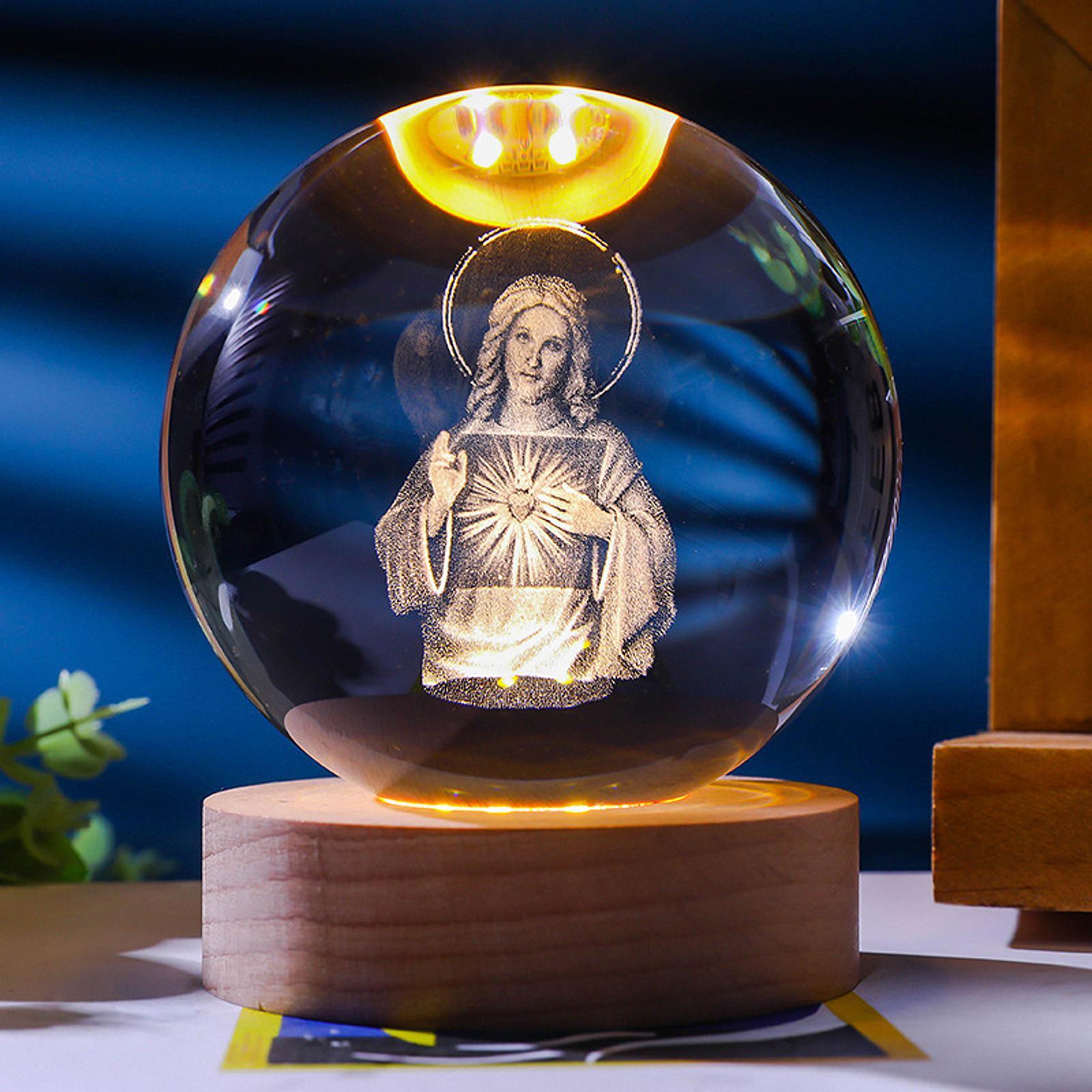 Clear Ball Night Light Novelty Table Ornament for Desk Bedroom Birthday Gift Women