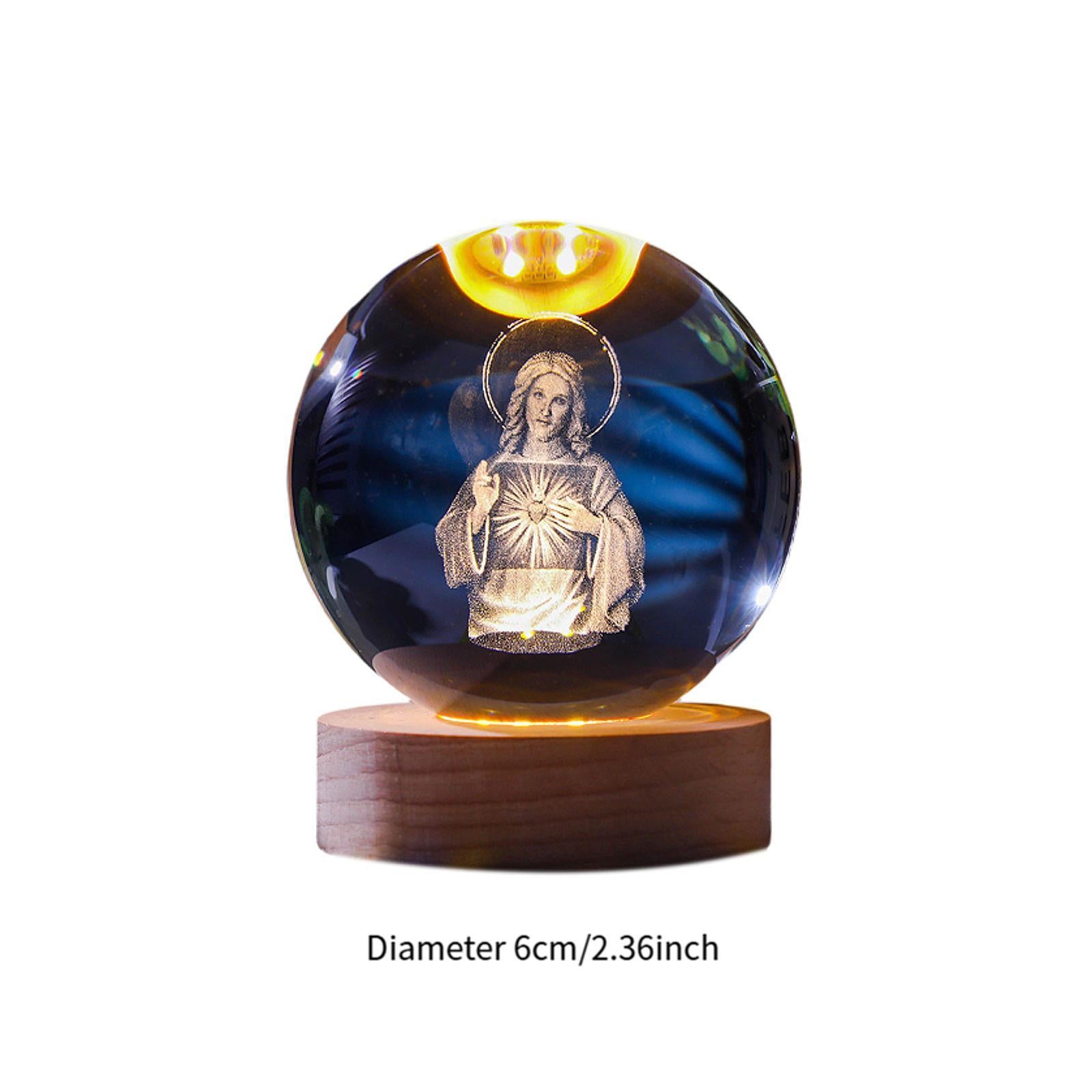 Clear Ball Night Light Novelty Table Ornament for Desk Bedroom Birthday Gift Women