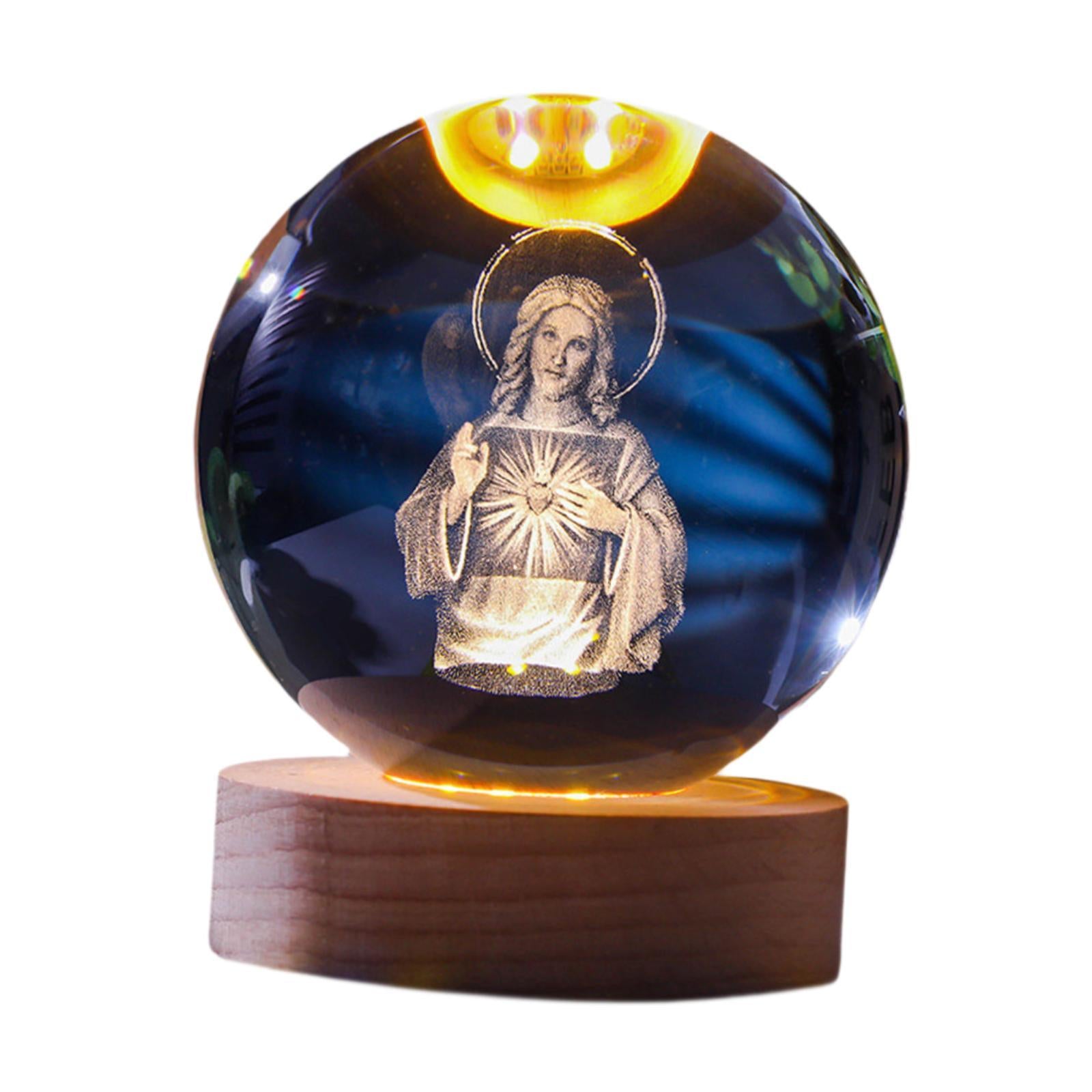 Clear Ball Night Light Novelty Table Ornament for Desk Bedroom Birthday Gift Women