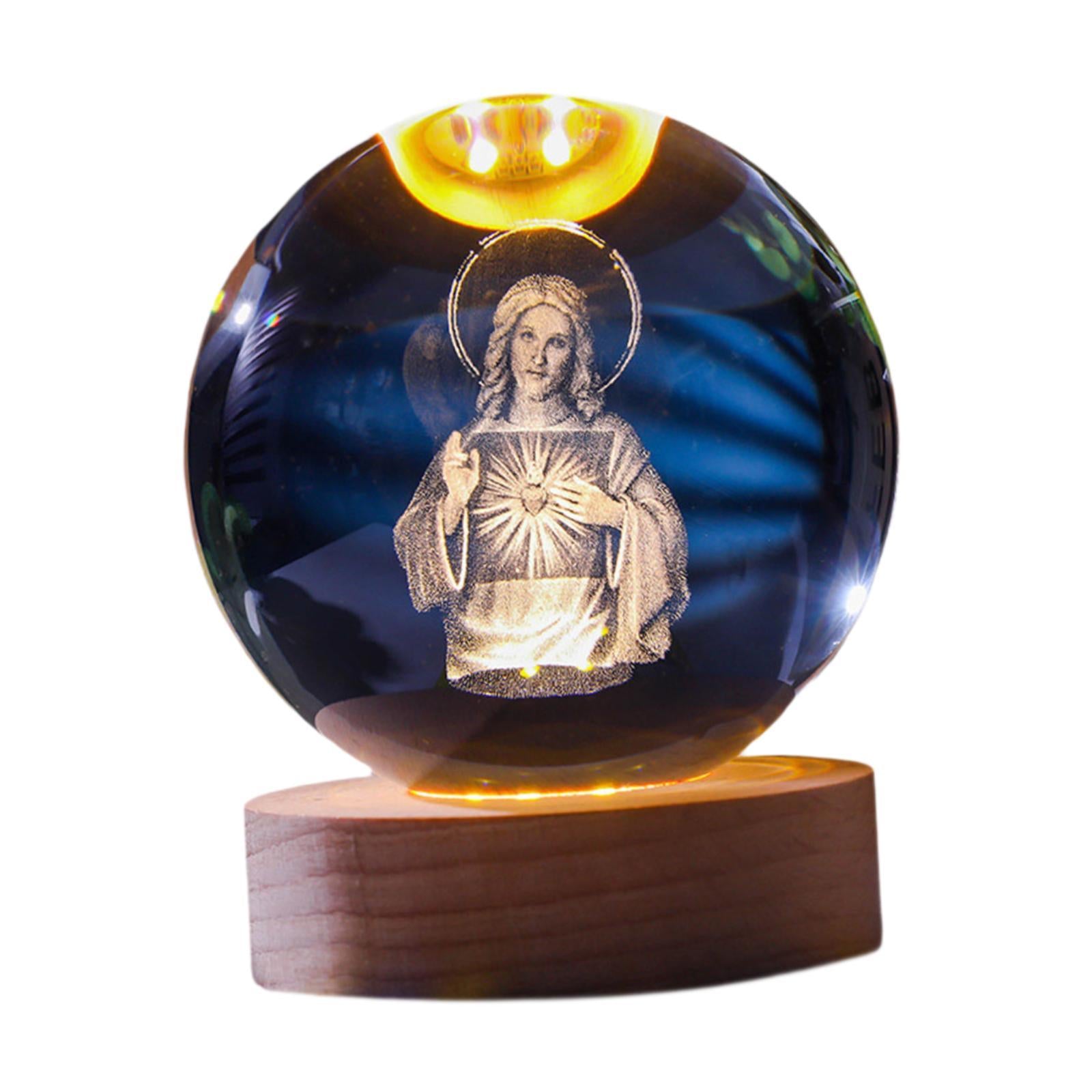 Clear Ball Night Light Novelty Table Ornament for Desk Bedroom Birthday Gift Women