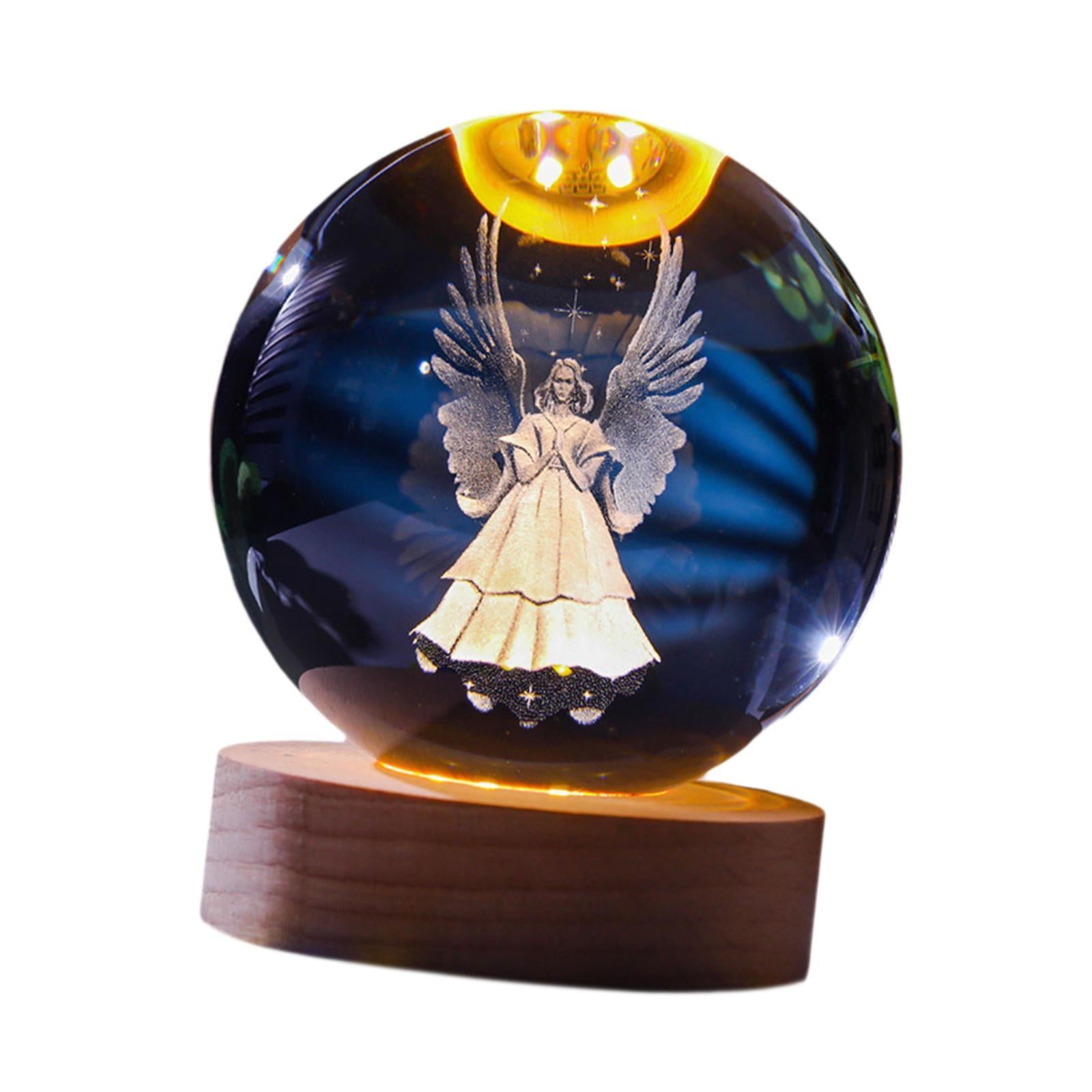 Clear Ball Night Light Novelty Table Ornament for Desk Bedroom Birthday Gift Angel