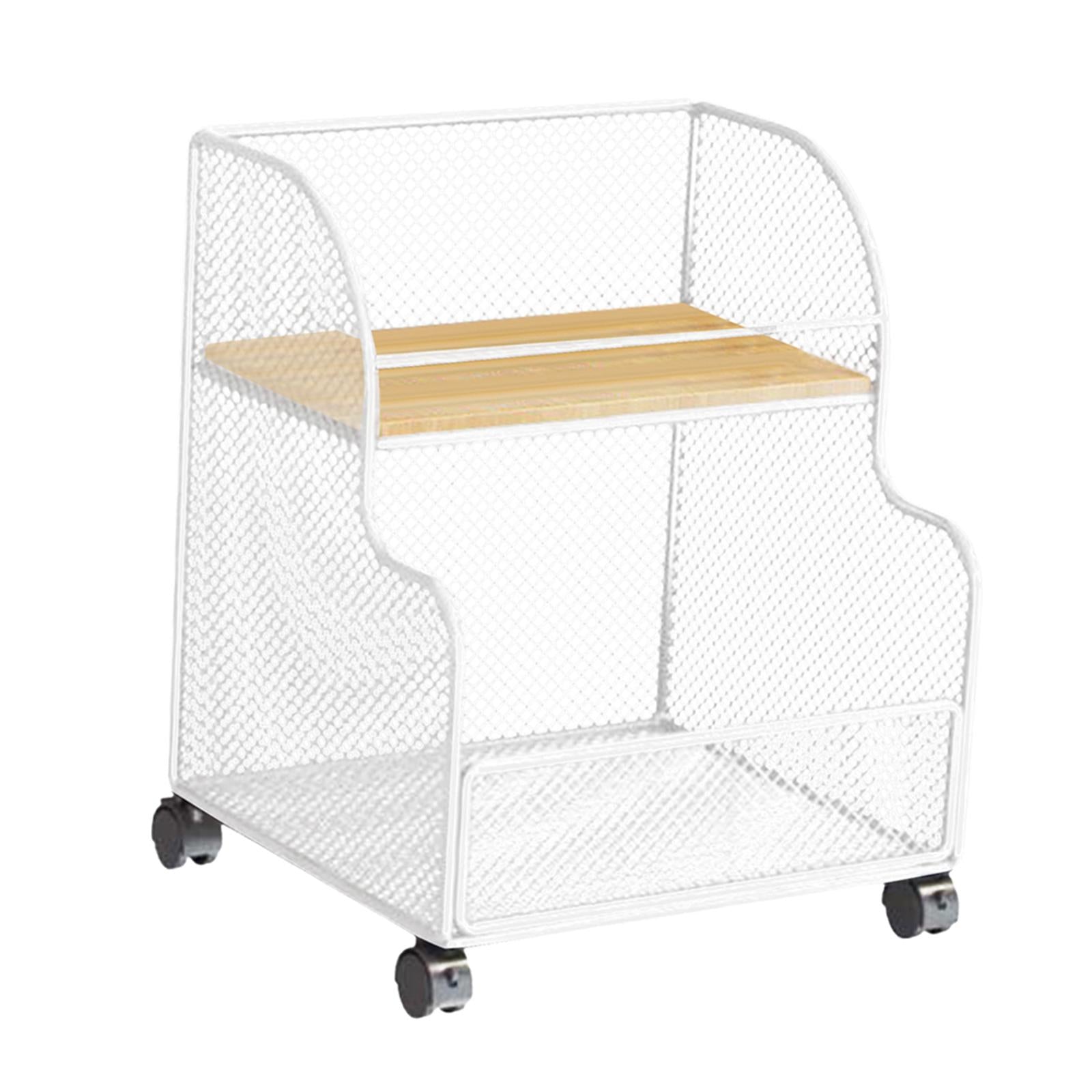 Under Desk Cart File Holder with Wheels Storage Organizer for Kitchen School