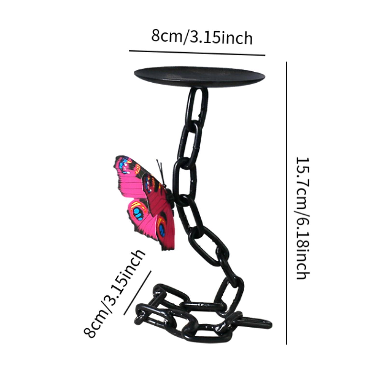 Butterfly Chain Candle Holder Centerpiece for Restaurant Living Room Holiday Pink Butterfly