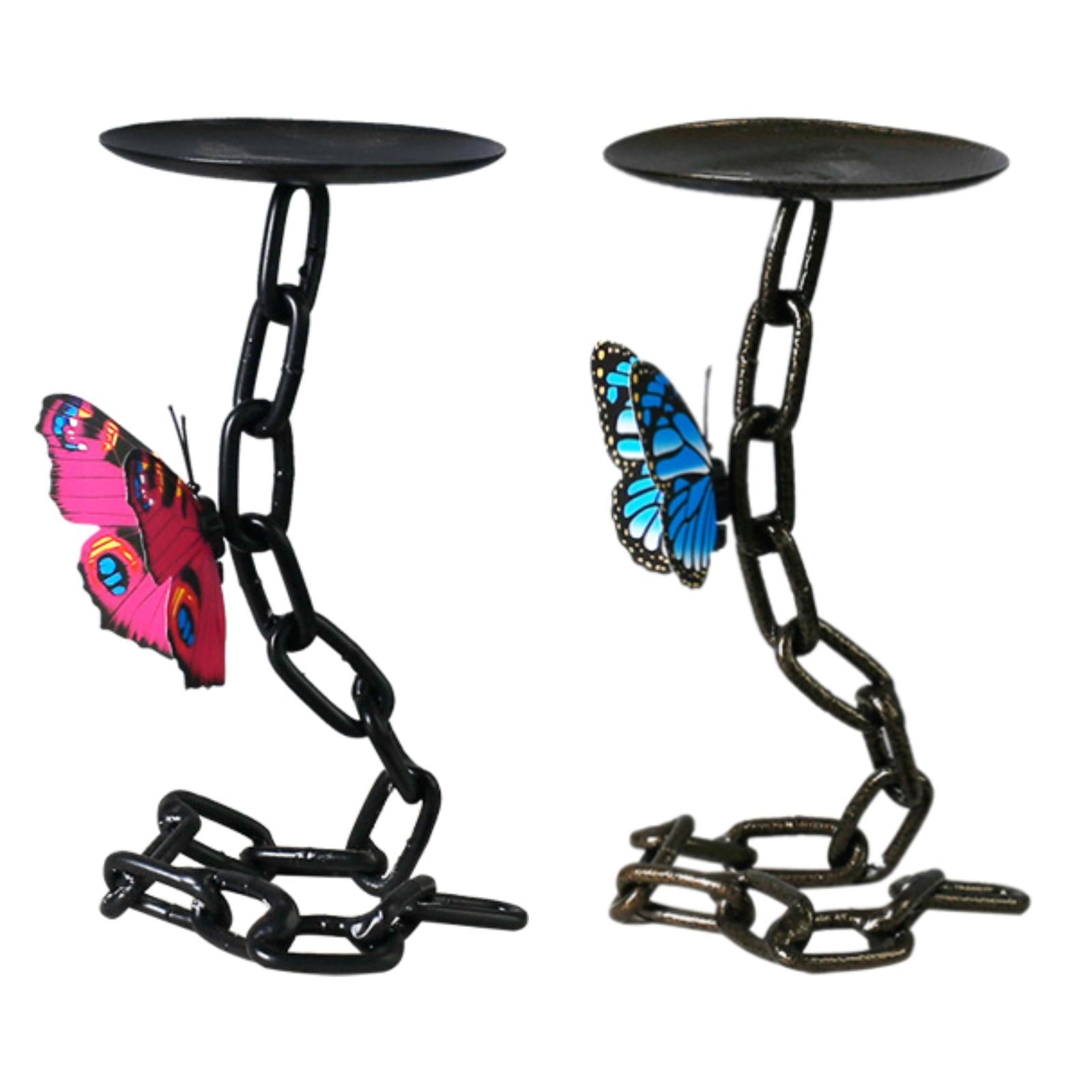 Butterfly Chain Candle Holder Centerpiece for Restaurant Living Room Holiday Pink Butterfly