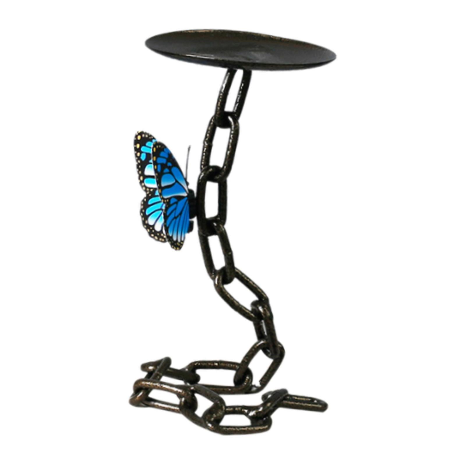 Butterfly Chain Candle Holder Centerpiece for Restaurant Living Room Holiday Blue Butterfly