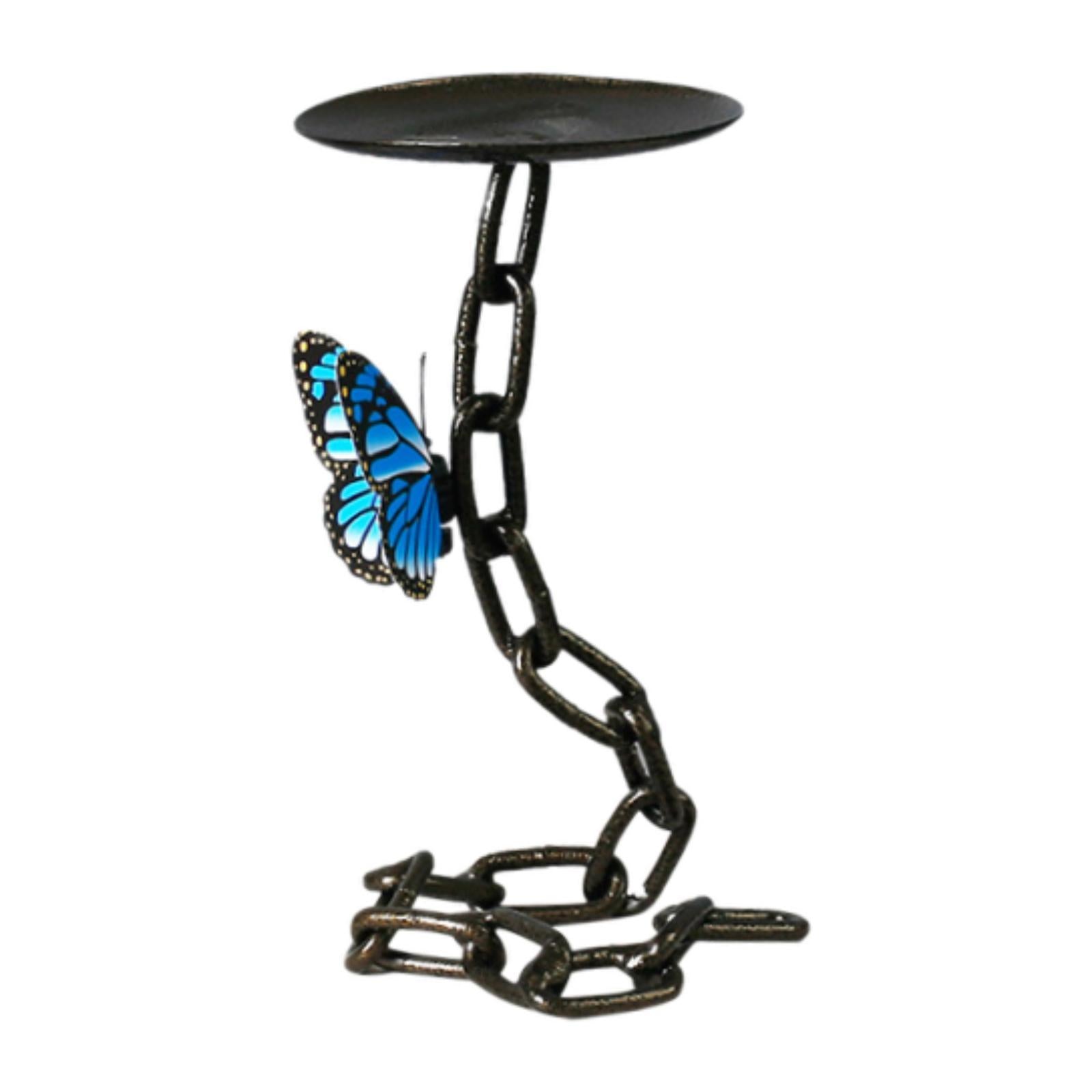 Butterfly Chain Candle Holder Centerpiece for Restaurant Living Room Holiday Blue Butterfly