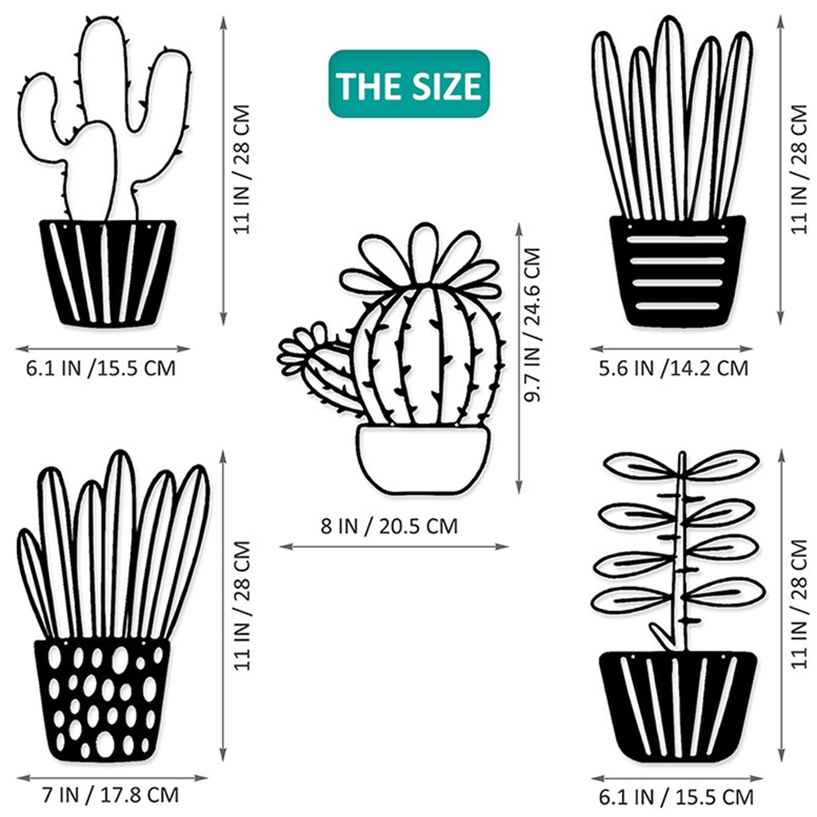 Plant Metal Wall Art Gift Hanging Ornament for Housewarming Hallway Bathroom Style B