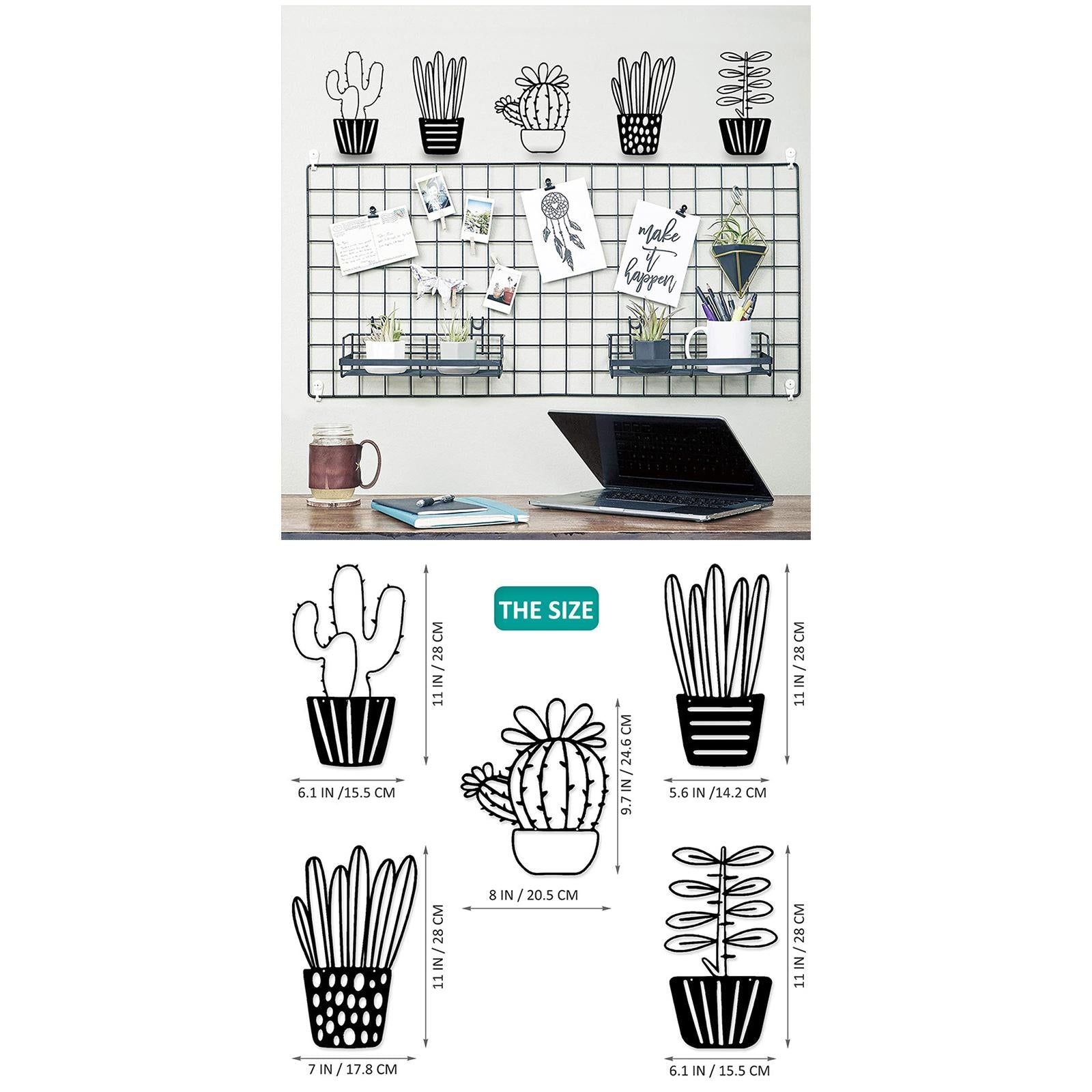 Plant Metal Wall Art Gift Hanging Ornament for Housewarming Hallway Bathroom Style D